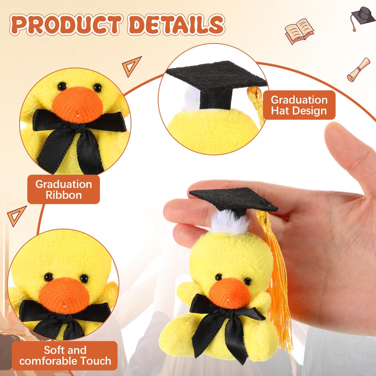 Blueweenly 12 Pcs 2026 Grad Stuffed Animal Bulk Mini Graduation Plush Animal Toy with Cap Class of 2026 Stuffed Bear Keychain for Party Decoration Goodie Bag Filler Toy Carnival Prizes Exchange Gift