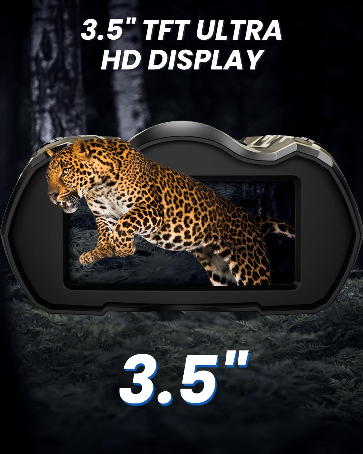WARMTUYO Night Vision Goggles, 4K Binoculars with Camera, 3.5" HD Display and 32GB TF Card, 9 Gear Night Vision, 10X Digital Zoom, 4000mAh Battery Nightvision