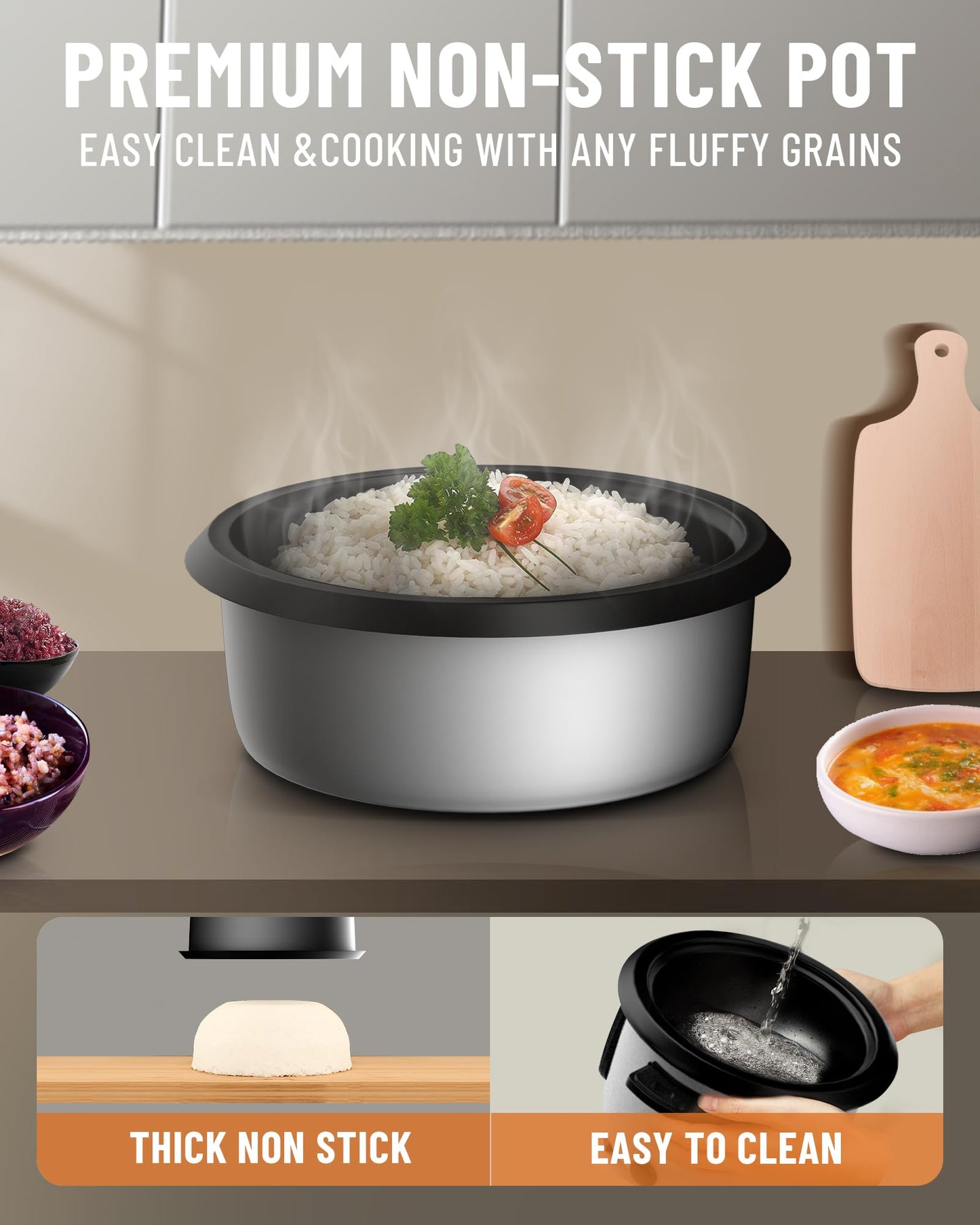 Wantjoin Rice cooker Stainless Rice Cooker & Warmer Commercial Rice cooker for party and family(10L capacity for 4.2L rice,42CUPS) White