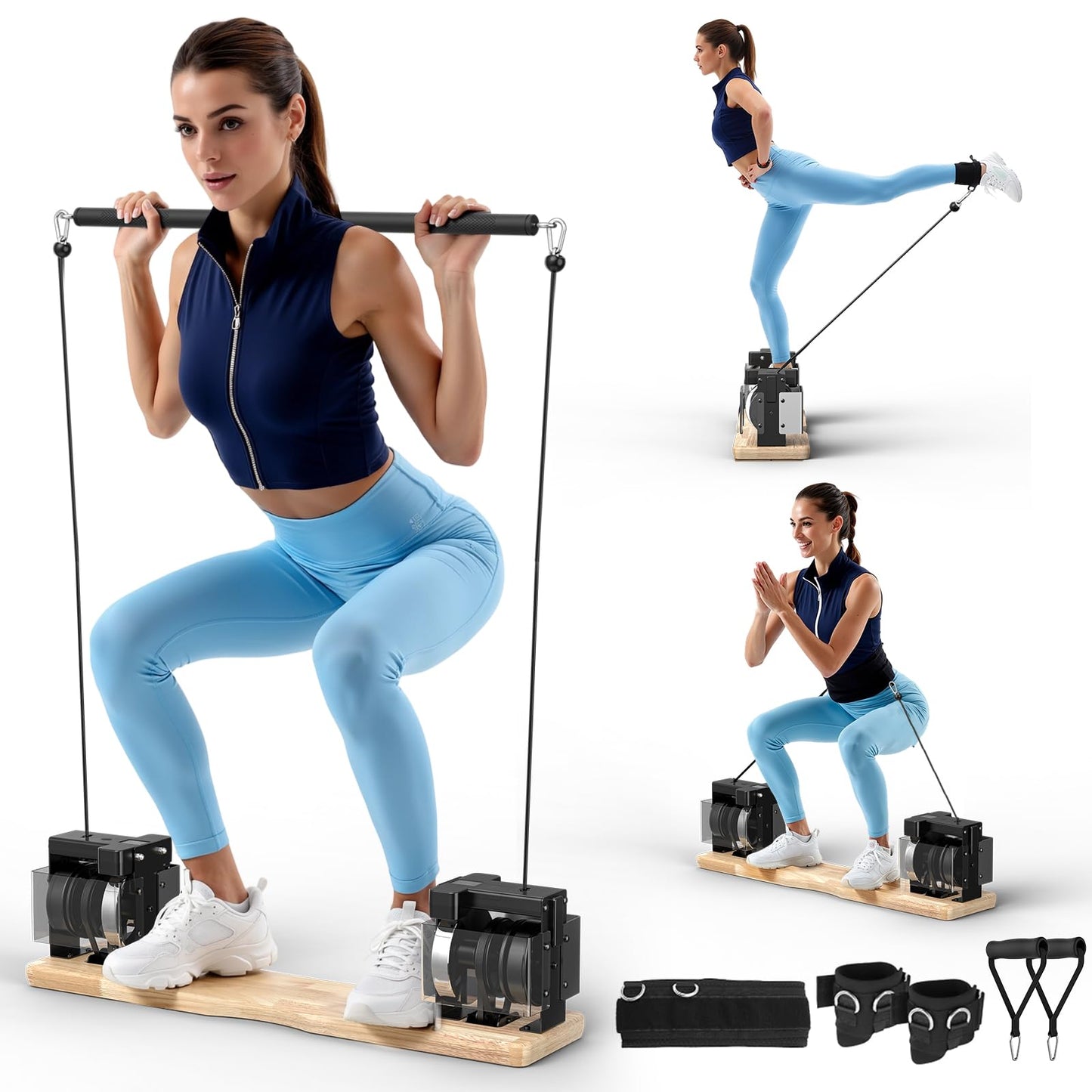 RevFit Home Gym Equipment – 33–45LBS All-in-One Portable Workout Machine for Full-Body Strength Training, Compact Home Fitness System, 31 inch