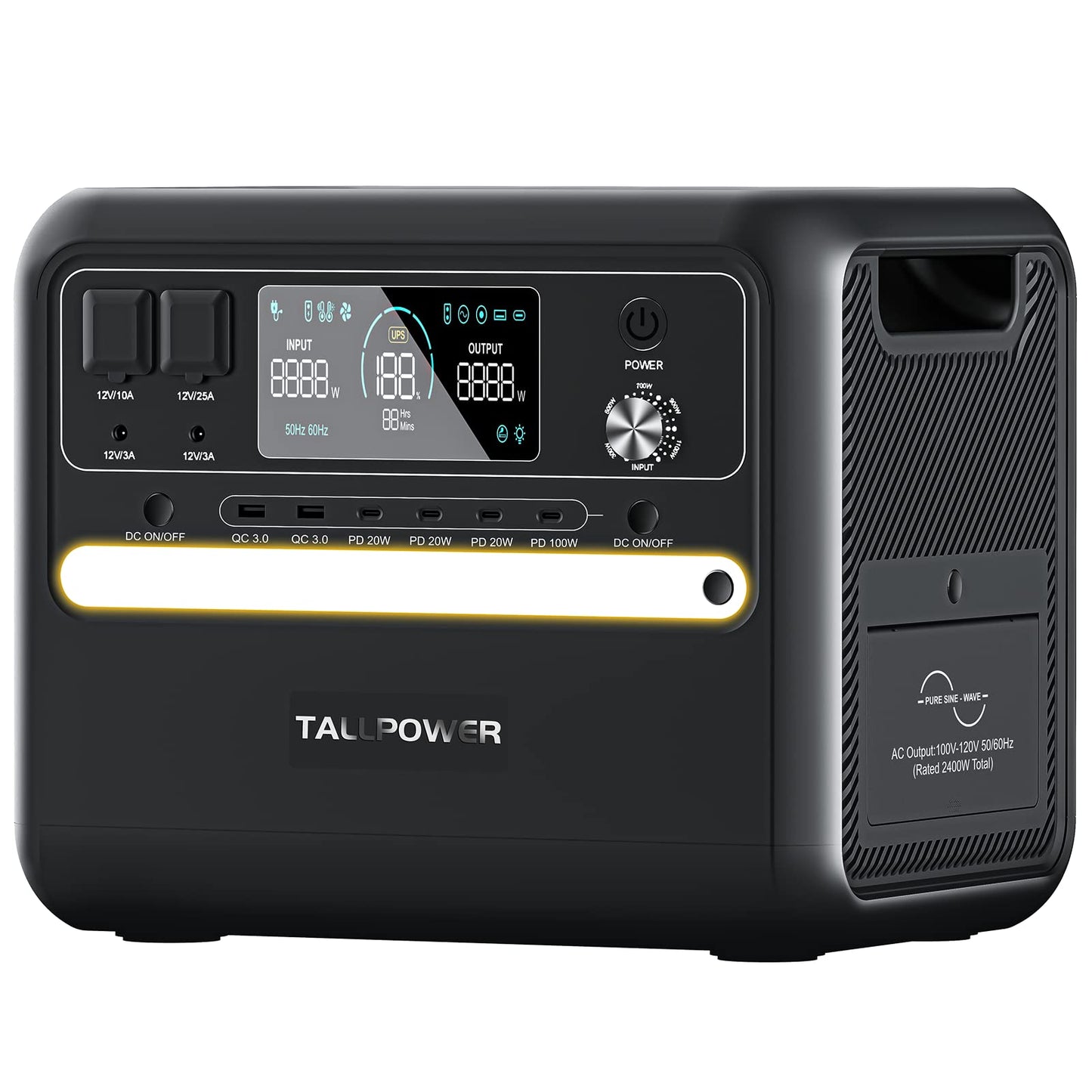 2400W Portable Power Station, 2160Wh Ultra-Large Capacity, LiFePO4 Battery 6 AC Outlets, Solar Charging, Suitable for Home Disaster Preparedness, Outdoor Camping, and RV Travel(2400W Power Station)