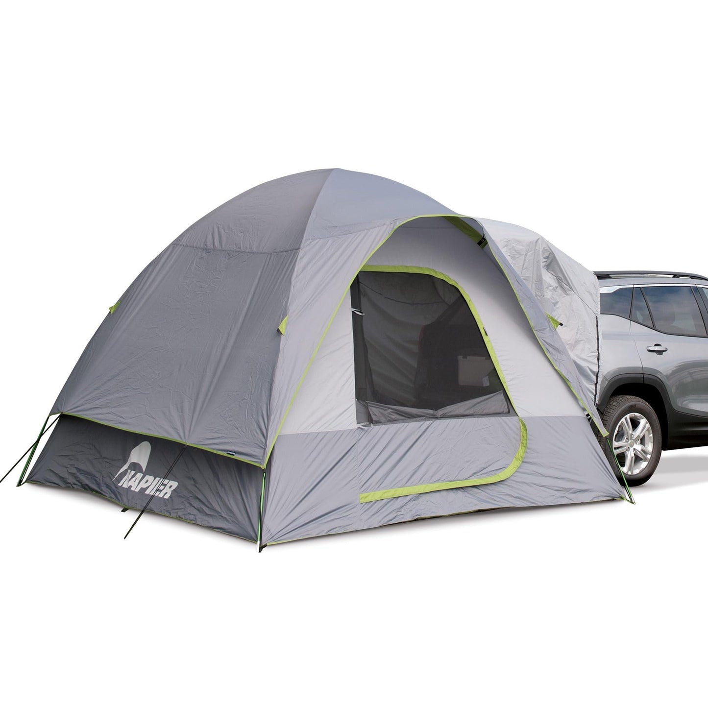 Napier Backroadz SUV Tent | 10' x 10' SUV Car Camping Tent | Fits All CUVs, SUVs, and Minivans | Sleeps 5 | Spacious, Durable, Easy Set-up | Gray/Green | Model 19100
