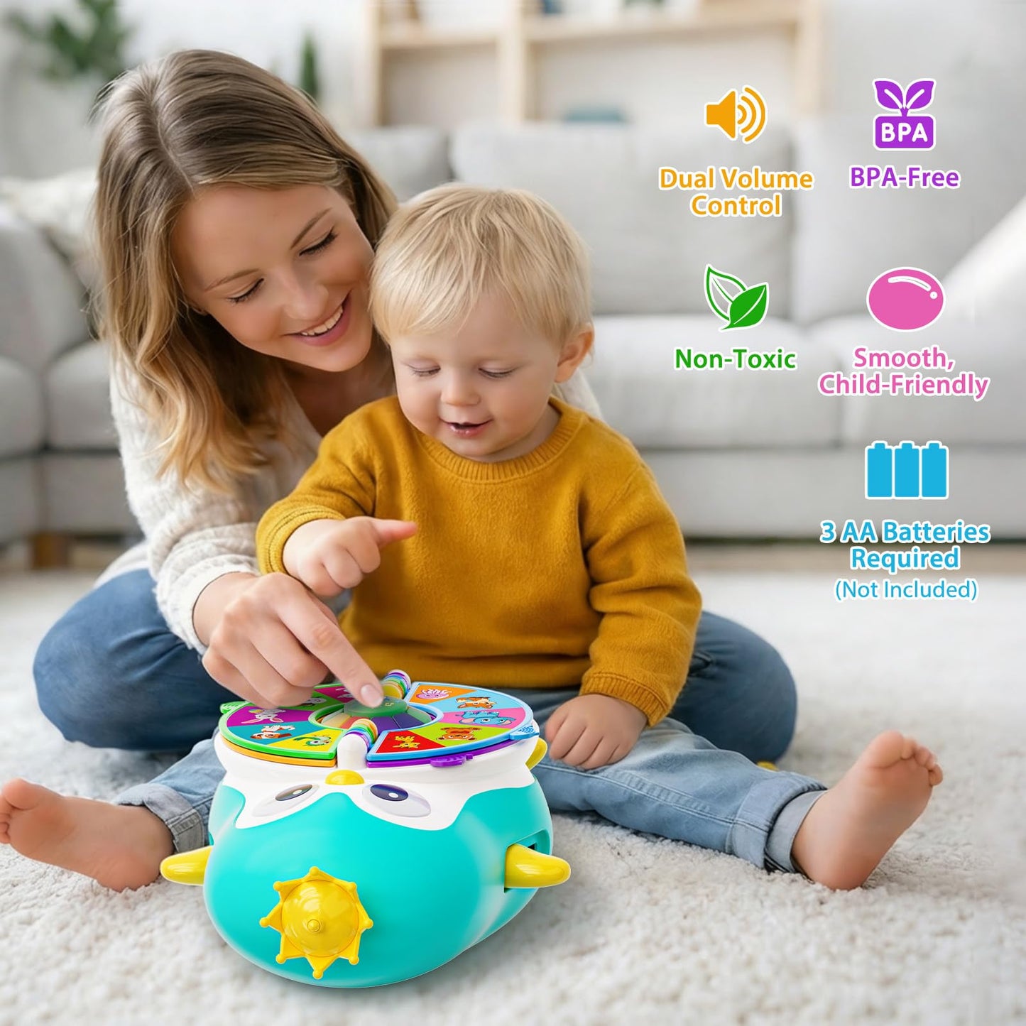 Toys for 1 Year Old Boy, Musical Penguin Learning Toy for Toddlers 1-3, Interactive Educational Toy with Lights & Sounds, First Birthday Gifts for 1 2 Year Old Boys Girls, Baby Toys 12-18 Months