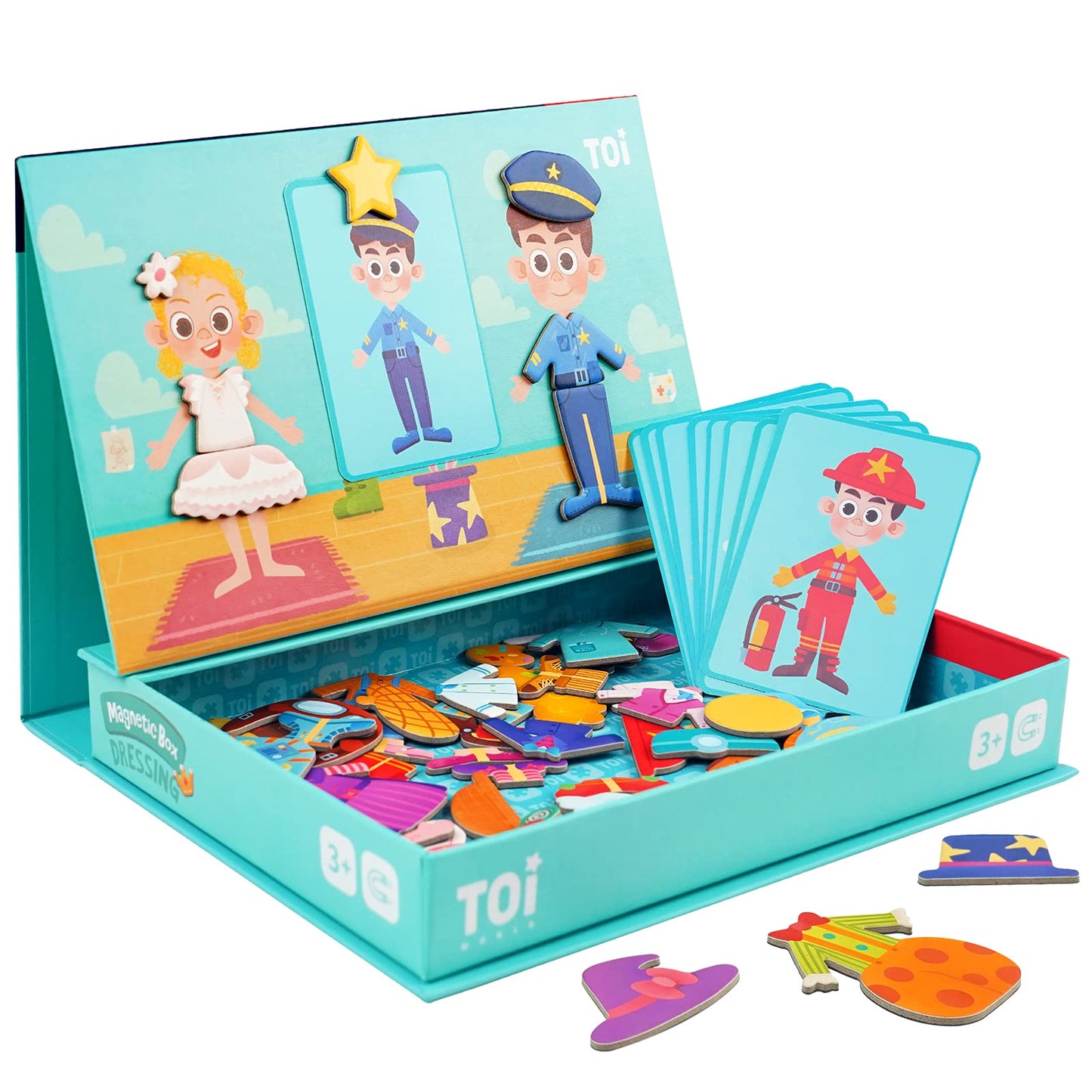 Toi Kids Magnet Toys Magnetic Jigsaw Puzzle Boxes with Game Board for Kids Ages 3-8, Preschool Tabletop Toy for Toddlers, Portable Travel Game, Dressing