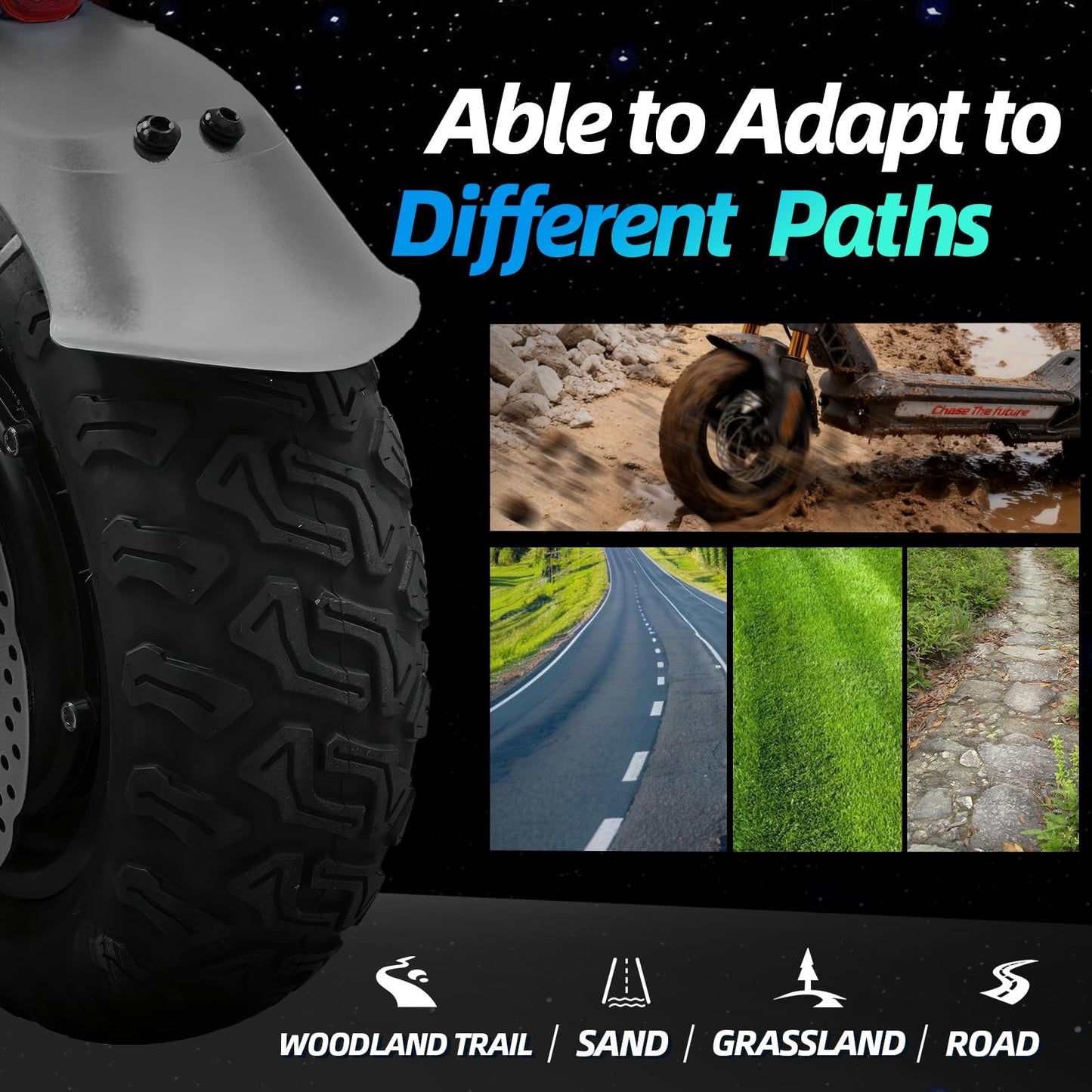CUNFON RZ800 Electric Scooter, Up to 31MPH, 50 Miles Long Range, 1200W Off Road Motor, Dual Disc Brakes with EABS, Damping Adjustable Full Suspensions Adults E-Scooter with APP