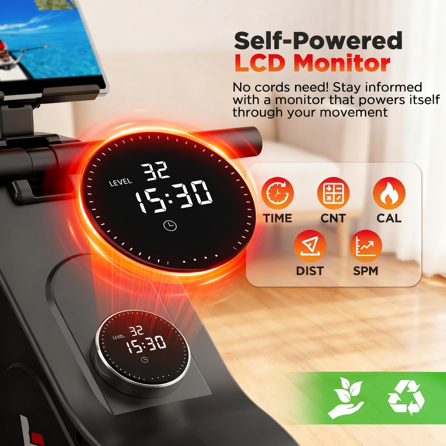 Winfita Rowing Machines for Home,Quiet Resistance Magnetic Rower Machine with 32 Levels,350lb Weight Capacity,Compact Dual Slide Rail,LED Monitor & Comfortable Seat,App Supported&Tablet Holder