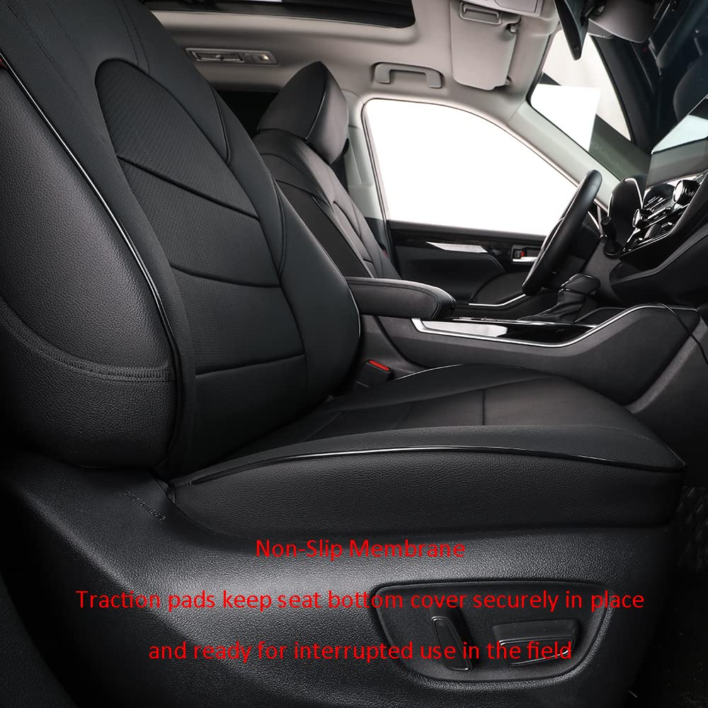 EKR Pilot Seat Covers Custom Fit for Honda Pilot Sport/EX-L/Touring/Elite 2023-2025 & Black Edition 2025,8 Seats,Leather Car Seat Cover Full Set-Three Rows,Faux Leather(Black)