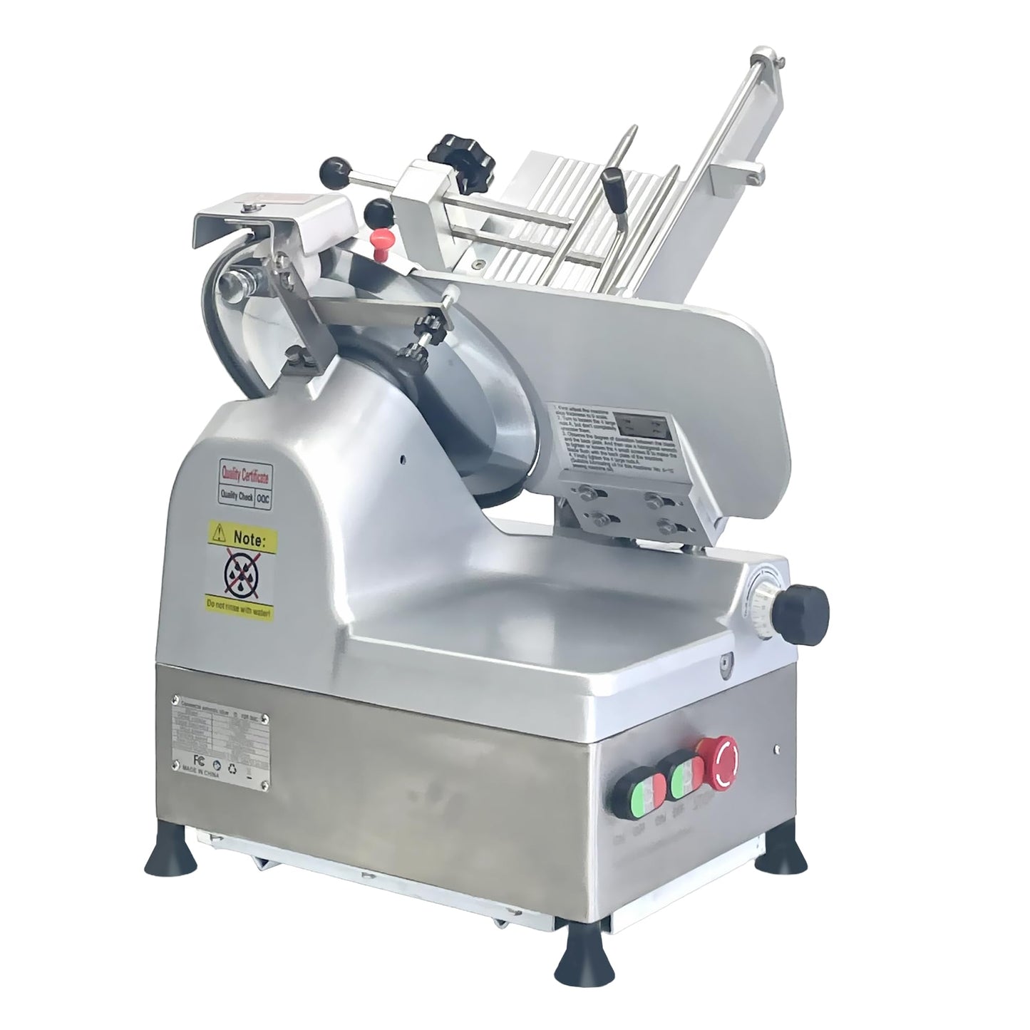CMICE Automatic Commercial Meat Slicer, 550W Automatic Meat Slicer with 11.8" Carbon Steel Blade, Adjustable Thickness From 0～6 mm Suitable for Commercial/Home Use