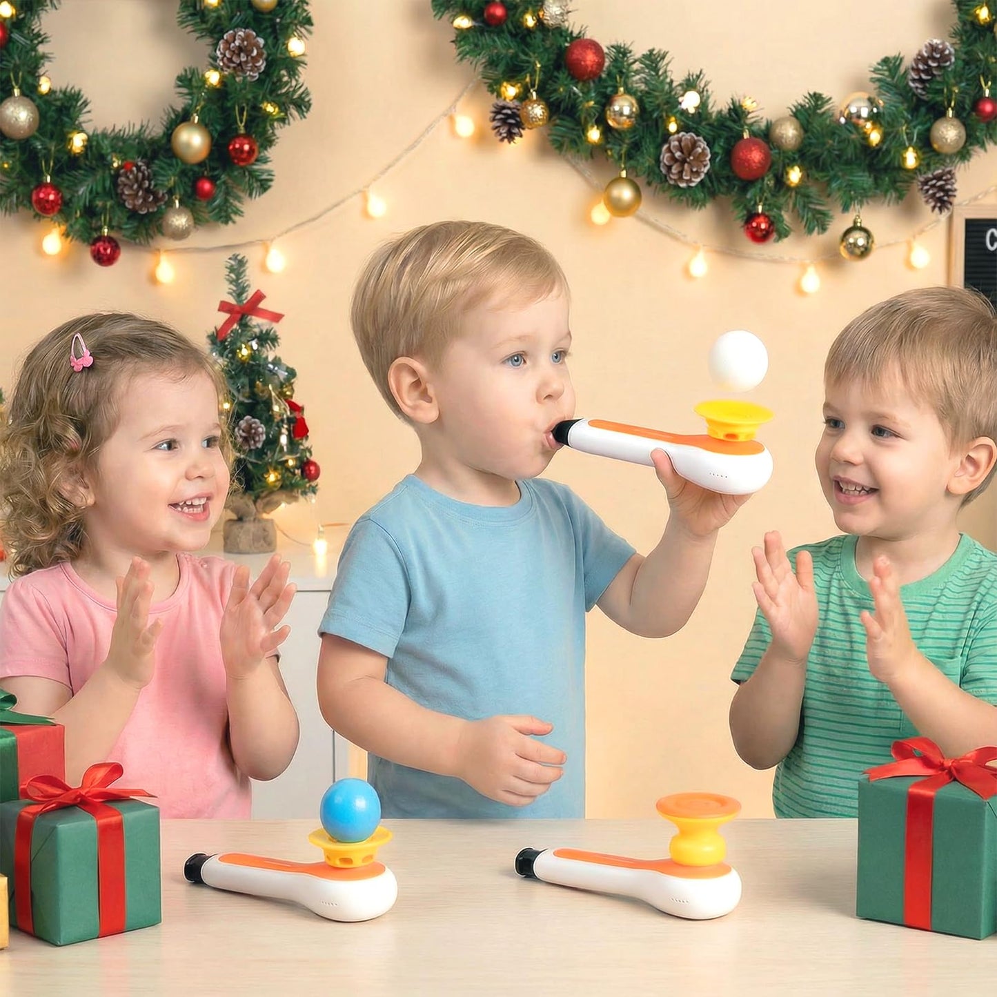 TOP BRIGHT 3in1 Sensory Toys for Toddlers Autism, Montessori Toddler Toys for 3 4 5 Year Old with Whistle, Ball Blowing, Floating Blow Pipe Balls Birthday Gift