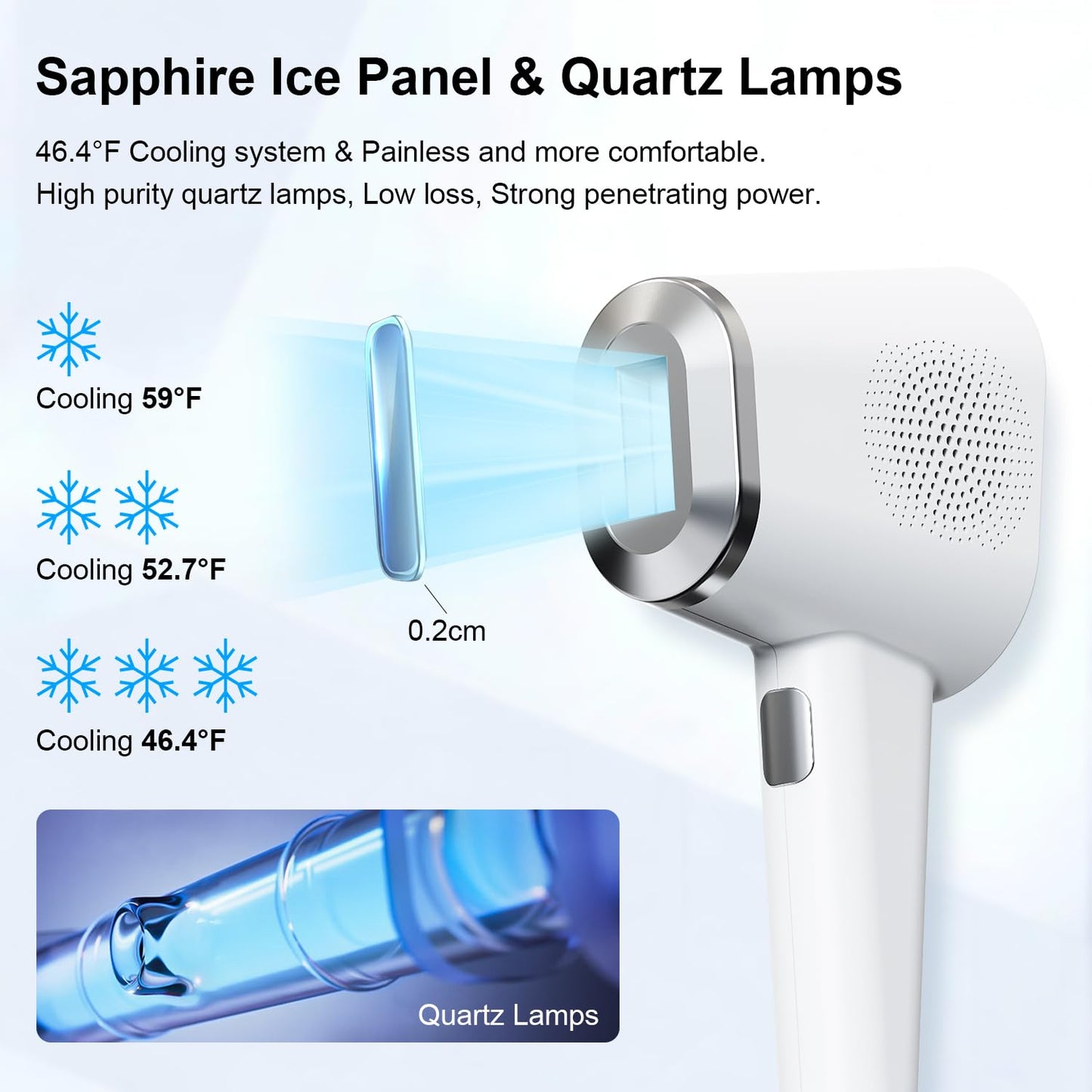 IPL Laser Hair Removal Device with Ice Cooling, 3-in-1 At-Home Hair Remover Device for Face Arms Legs Bikini Line, 999K Flashes for Women & Men