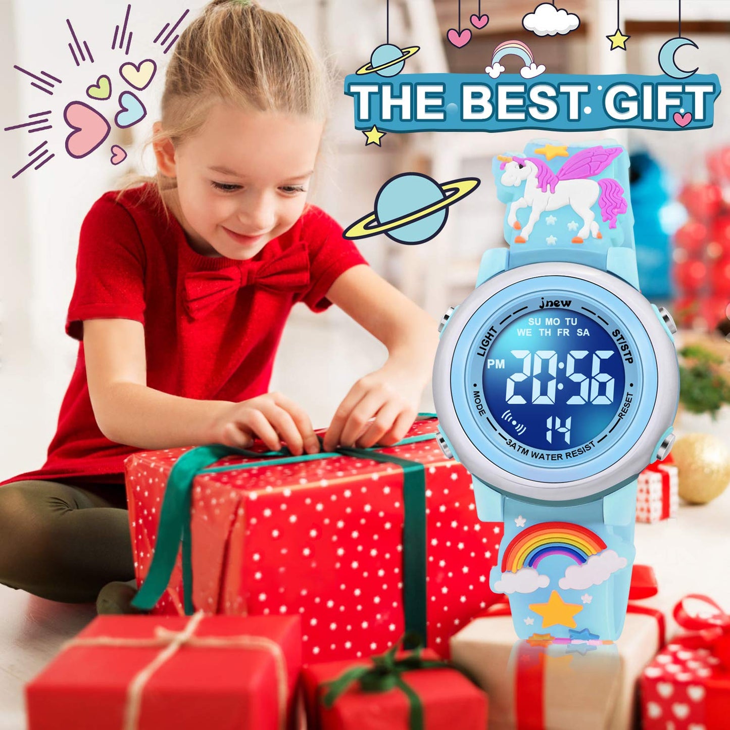 VAPCUFF Gifts for Girls Age 3-10, Watches for Kids Toy for 3 4 5 6 7 8 Year Old Girl Birthday Festival Christmas Gift for 4-9 Year Old Girl - Unicorn Blue