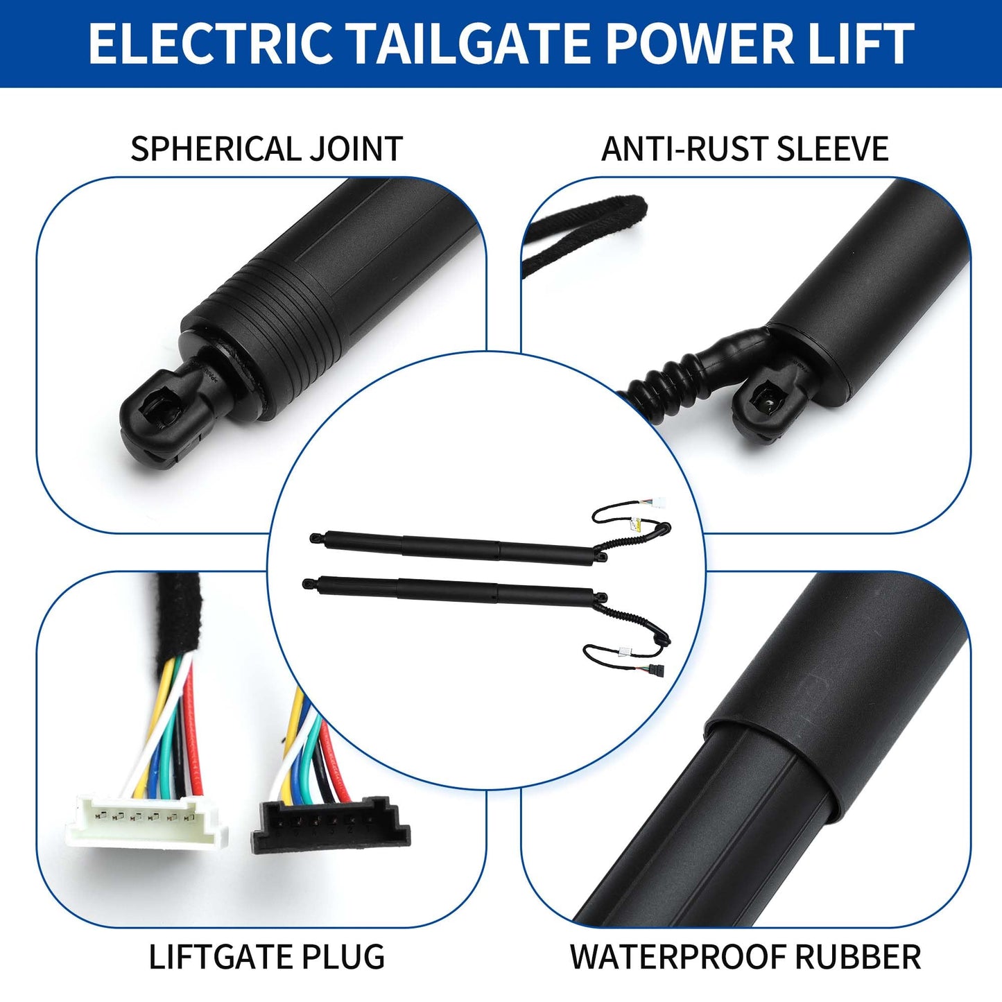 X AUTOHAUX Rear Left Right Tailgate Power Lift Support for BMW X5 F15 F85 2015-2016 Liftgate Power Hatch Shock Strut No.51247294469/51247294470 Electric Trunk Power Liftgate 1 Pair