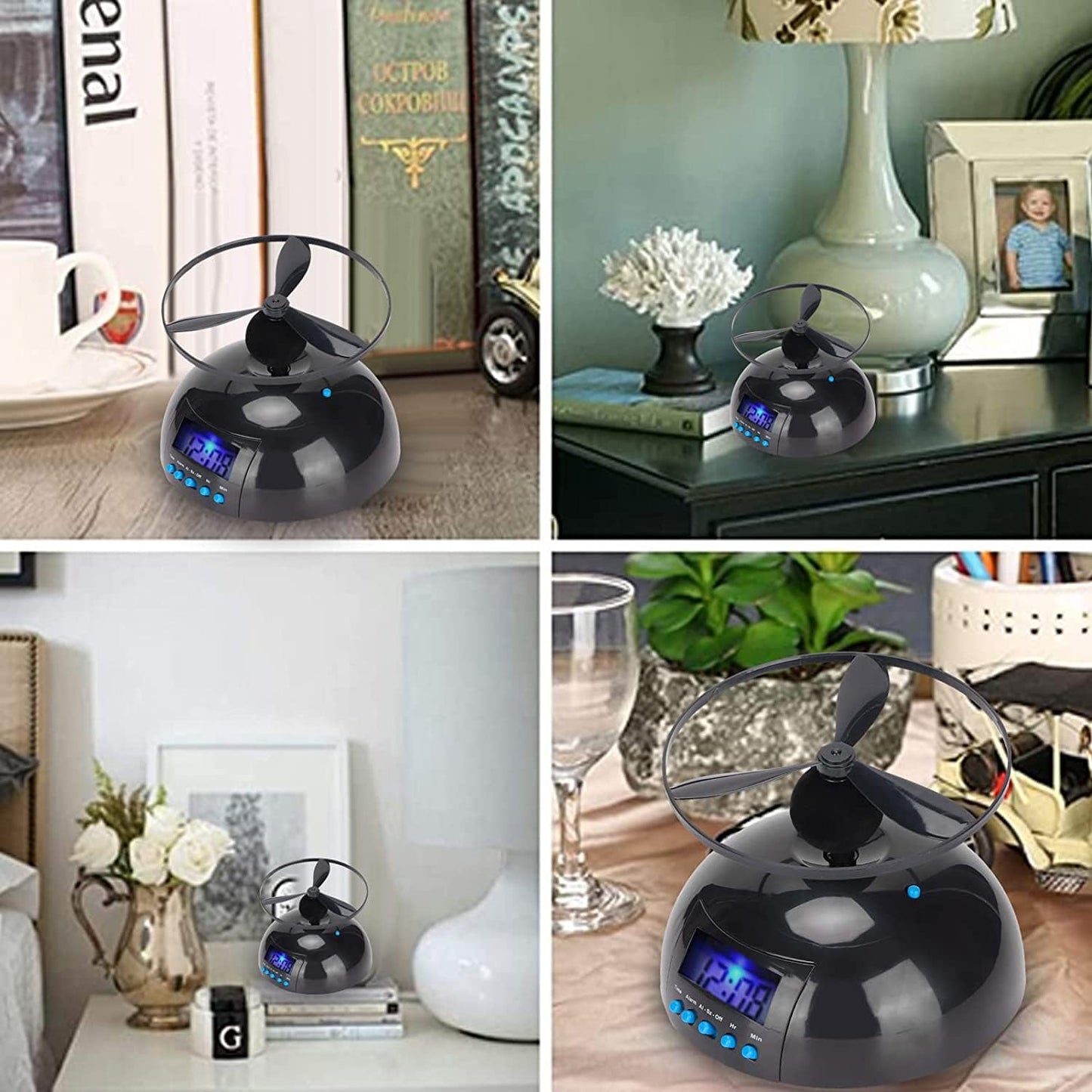 Zopsc Flying Alarm Clock, Helicopter Electronic Clock for Bedroom, Office, Home, and School