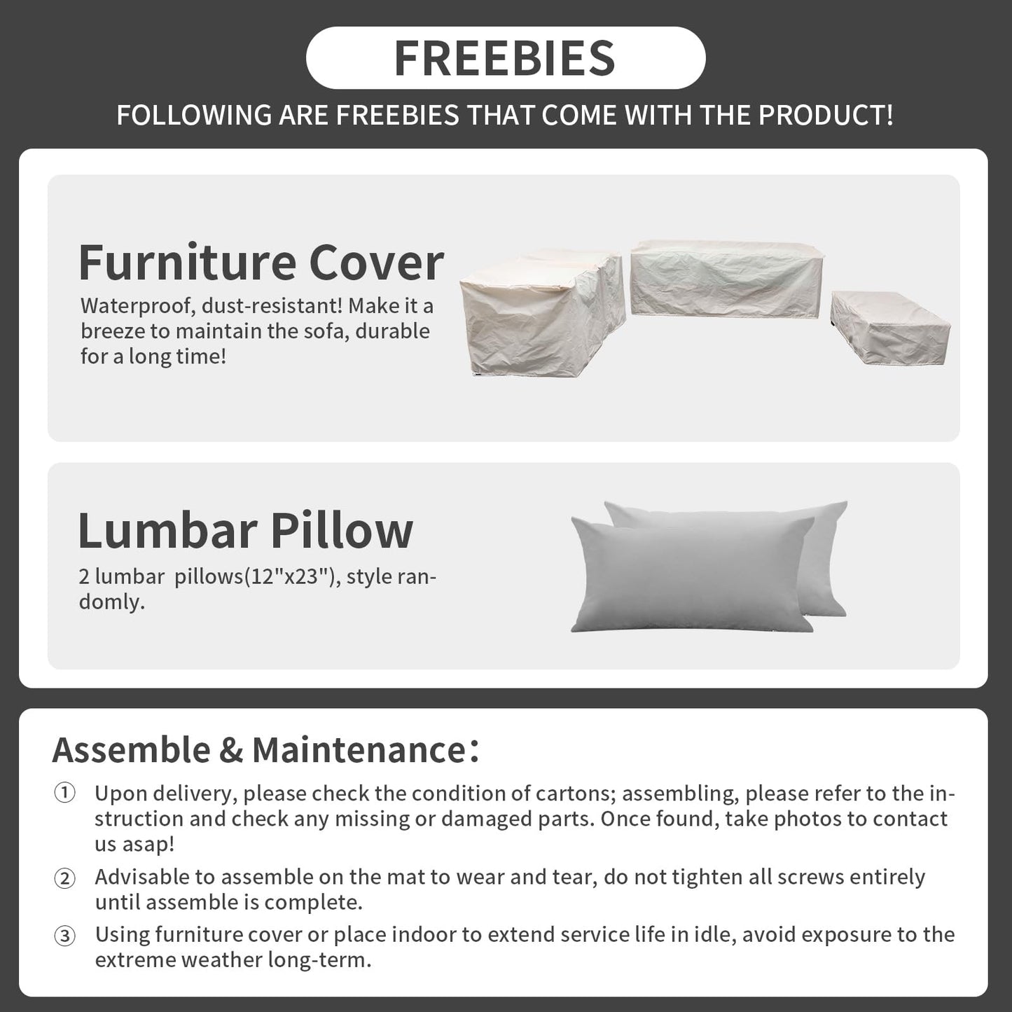 Rattaner Outdoor Wicker Furniture Couch Set 5 Pieces Patio Furniture Sectional Sofa with Grey No-Slip Cushions and Waterproof Covers