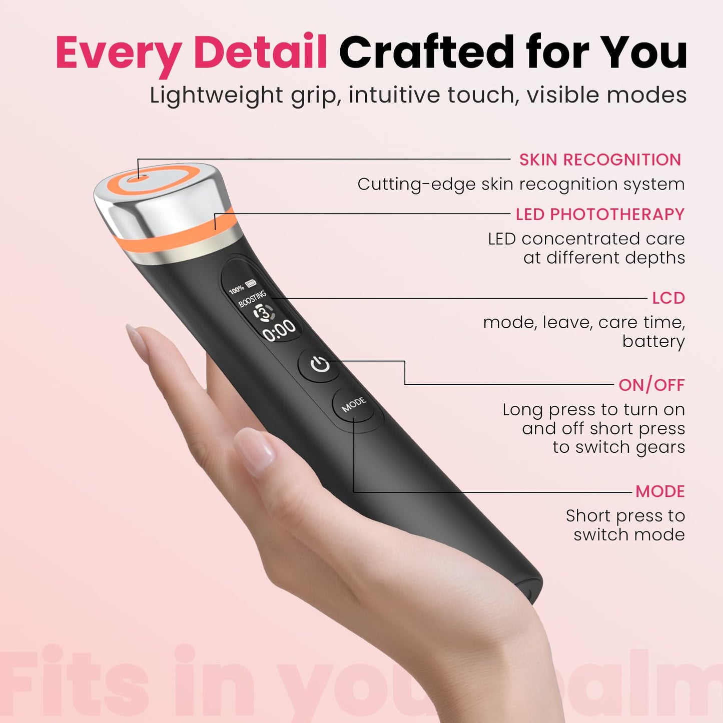 Face Lift Device – 8 in 1 Skin Tightening and Lifting, LED Light Therapy for Wrinkles, Korean Skin Care, Spa-Grade Facial Massager Lifting & Firming Beauty Massager (Black)
