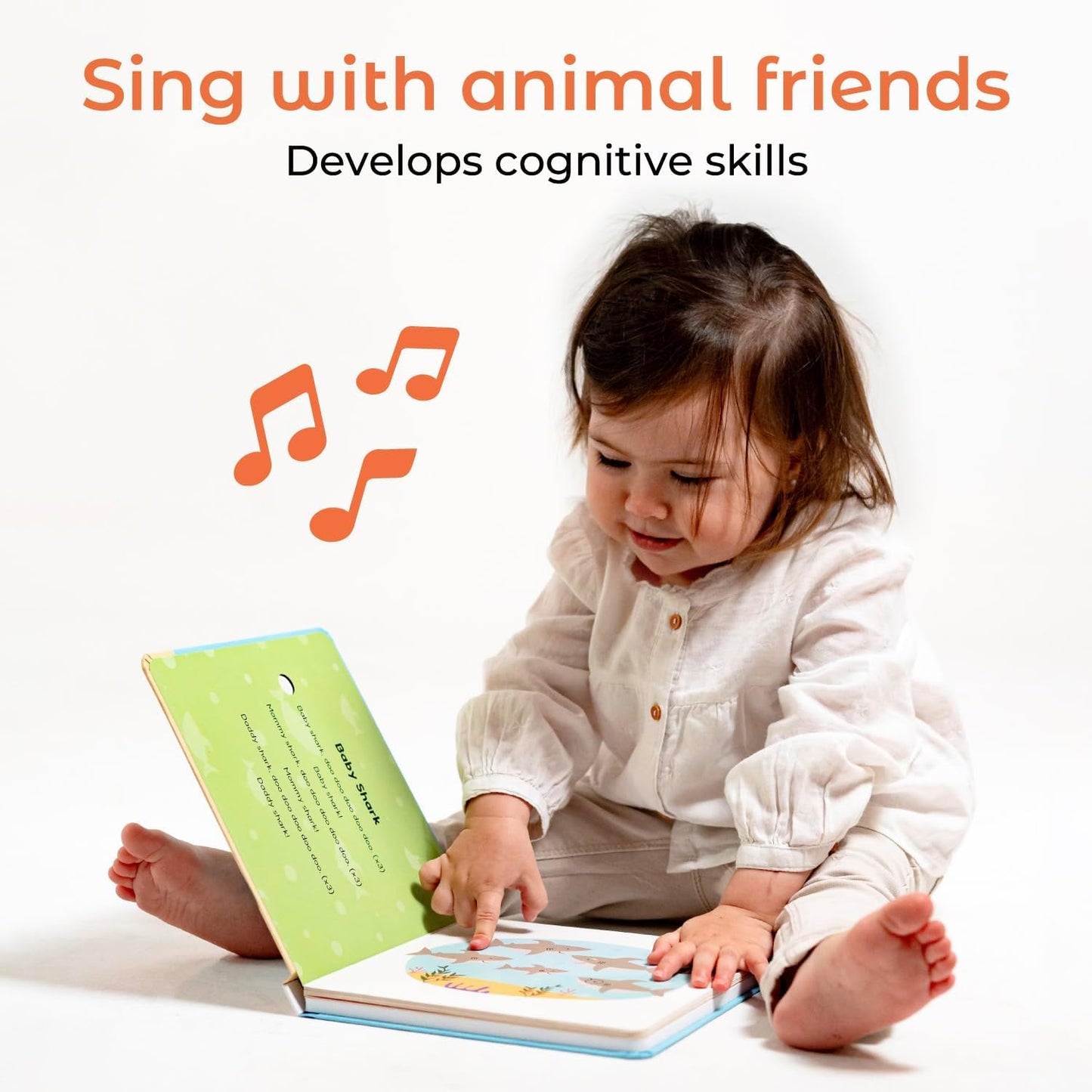 Cali's Books Baby Shark Music Book for Toddlers 1-3 Years Old - Animal Songs Musical Books, Interactive Baby Sound Book, Singing Toy for Children Girls, Learning Song Toys for Toddler Boys
