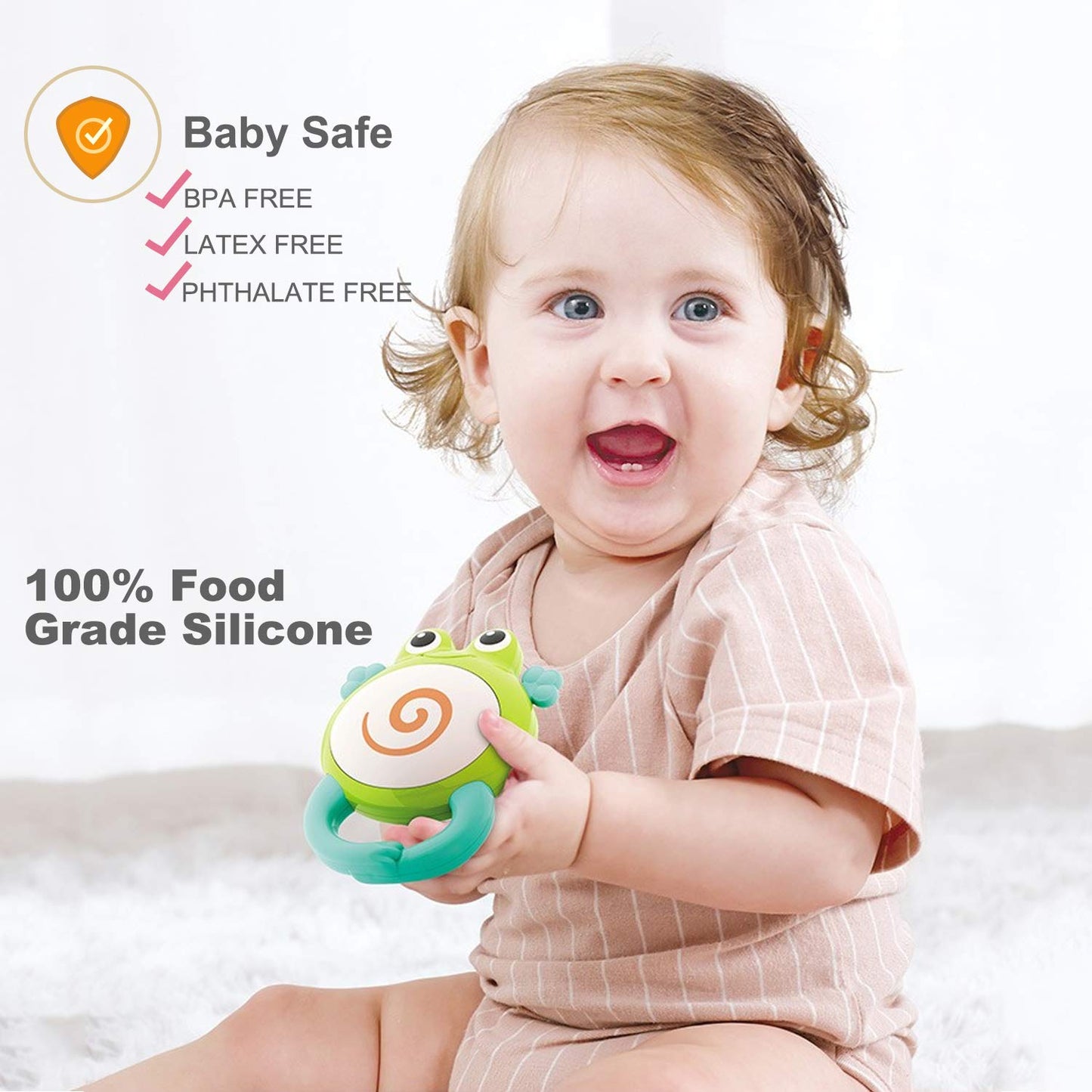 Yiosion Baby Rattle Toy Set, Infant Grab Shake Rattles, Easy Hold Sensory Teether, Babies Development Learning Music Toy, Newborn Shower Birthday Christmas Gift 1 2 3 4 5 6 7 9 10 12 Month Boy Girl