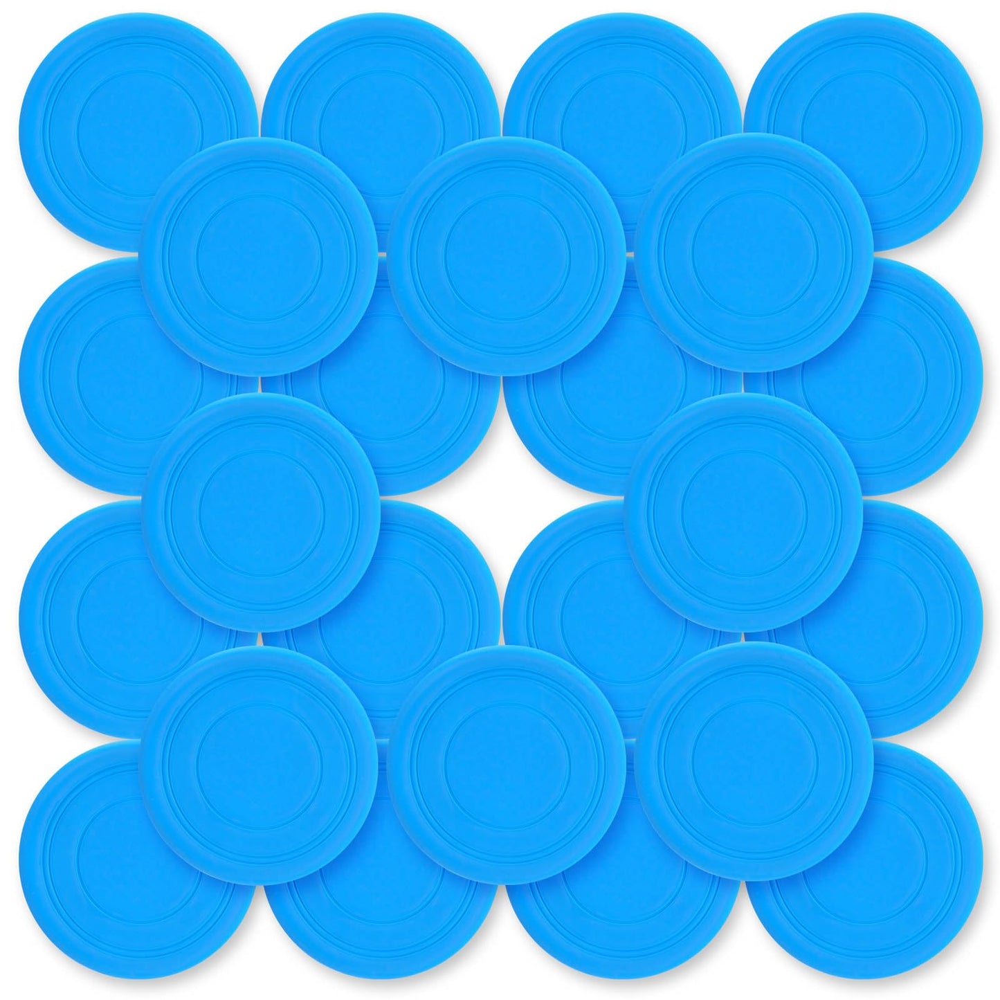 Lenwen 24 Pcs Flying Disc 6.89 Inch Soft Silicone Flying Disks Play Flick Disc for Outdoor Backyard Beach Lawn Sports Park Camping Playing Adults Pet(Blue)