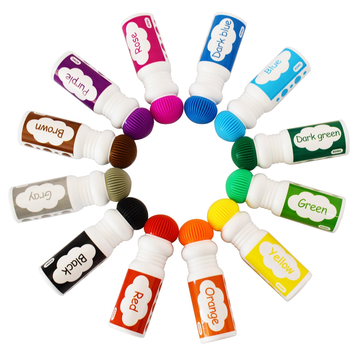 Yuanhe Bingo Daubers Dot Markers - Paint Dotters for Toddlers and Kids Art Supply, Set of 48 Pack (12 Colors)