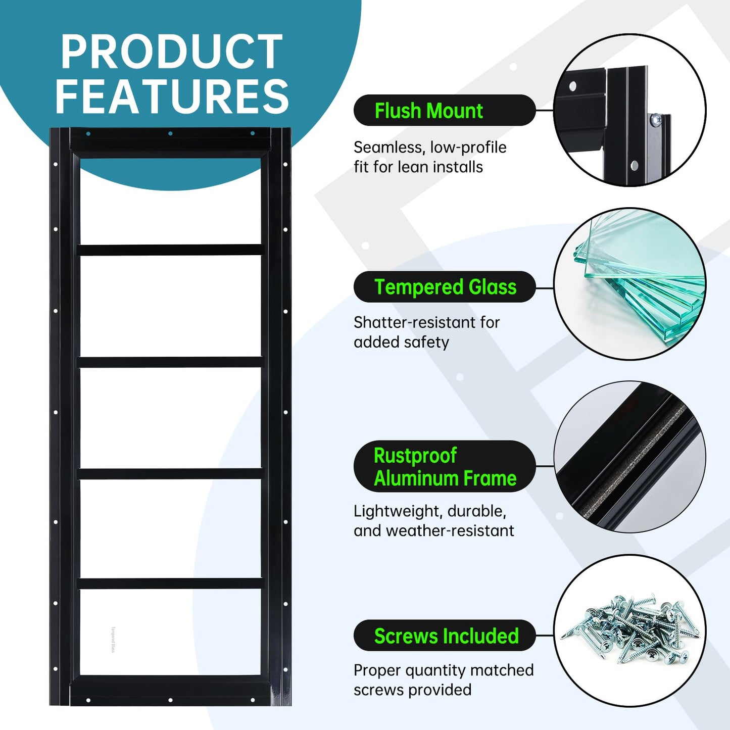 Melkus Shed Window 12"x30" 2 Pack Transom Window Fixed Design with Tempered Glass, Perfect for Shed, Chicken Coop, Barn, Greenhouse, Garage, Playhouse, Storage Room, Black