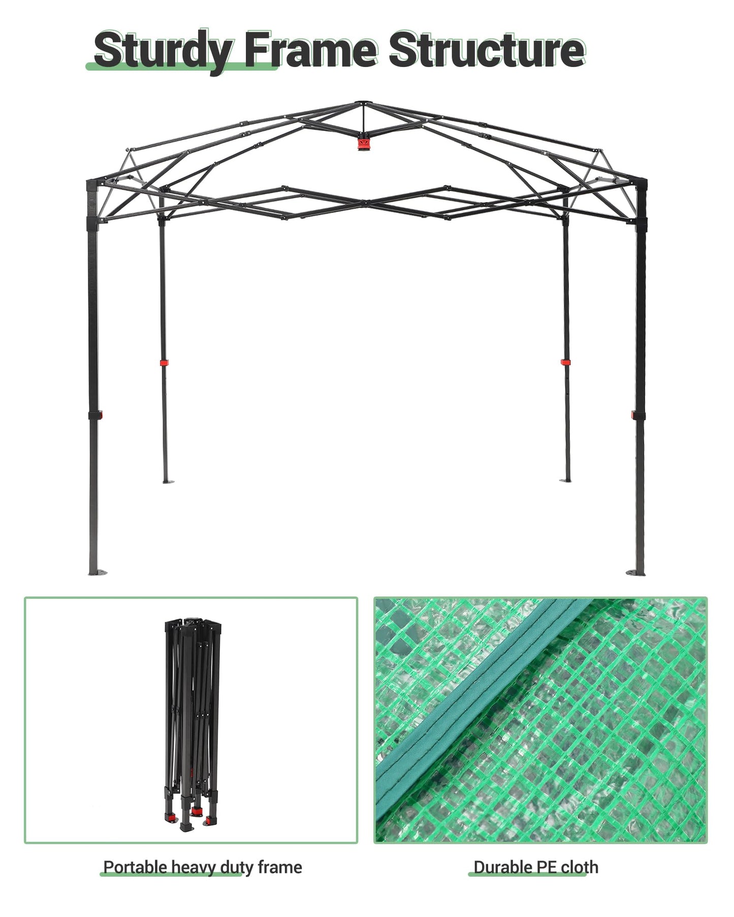 8x6 FT Portable Pops-Up Greenhouse for Indoor/Outdoor Use, Durable PE Cover Walk-in Greenhouse Kit, Zippered Doors & Mesh Windows Tunnel Green Houses, Easy Setup Garden Grow Tent for Plants, Green