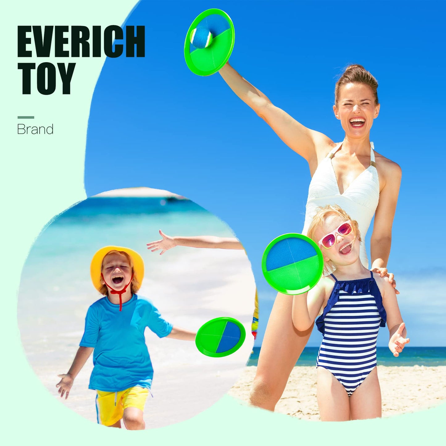 EVERICH TOY Upgraded Toss and Catch Ball Game Set, Beach Pool Toys Outdoor Games for Kids Toys, Outside Family Lawn Yard Games, for Boys Girls 3 4 5 6 7 8 9 10 11 12 Years Old