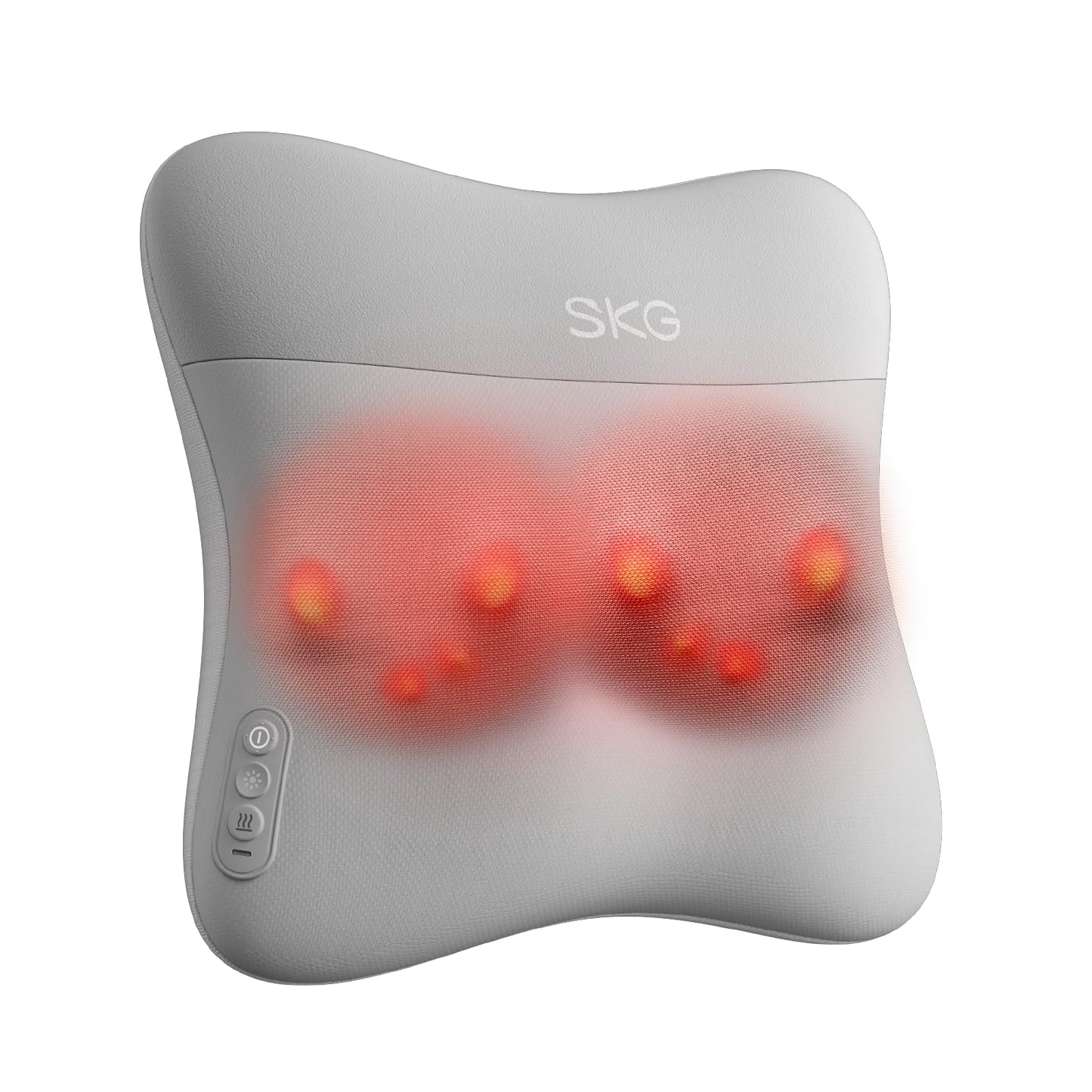 SKG Back Massager for Pain Relief Deep Tissue Cordless Back and Neck Massager Pillow with Dual Sided Heat VS500 Gifts for Men Women(Need to Restart After 15 min)