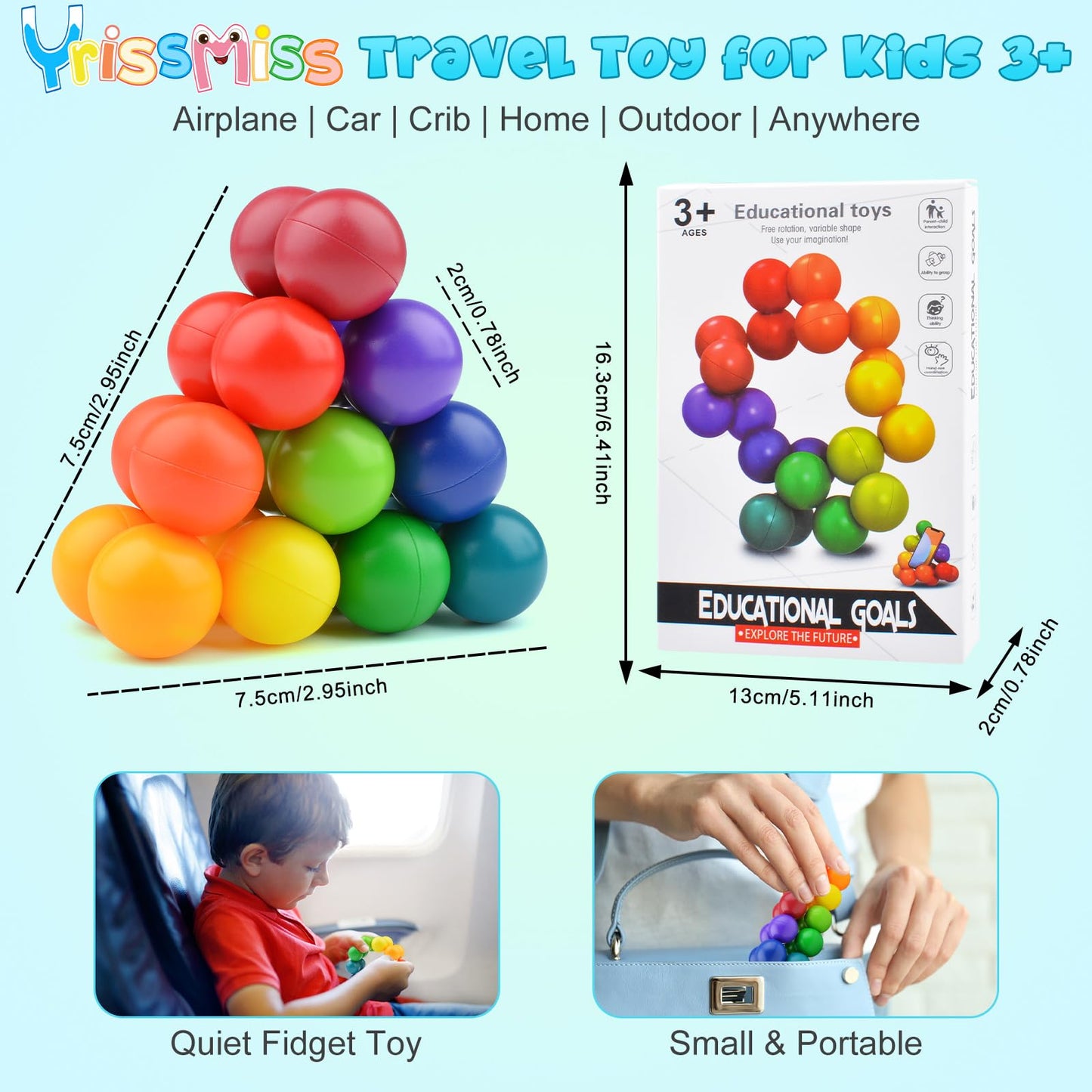 Yrissmiss 12PCS Autism Sensory Toys for Autistic Children, Quiet Fidget for Adults Kids, Autism for Toddlers 3-4, Travel for Ages 3-5 Gift Easter Basket Stuffers Gifts for Kids Boys Girls A