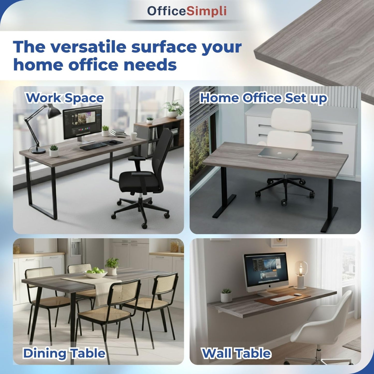 OfficeSimpli 48 x 30 Inch Desk Top, Made in USA Replacement Table Top for Sit-to-Stand Adjustable Desk Frame, Workbench or Countertop for Classroom, Home and Office (Desk Top Only) - Iconic Maple