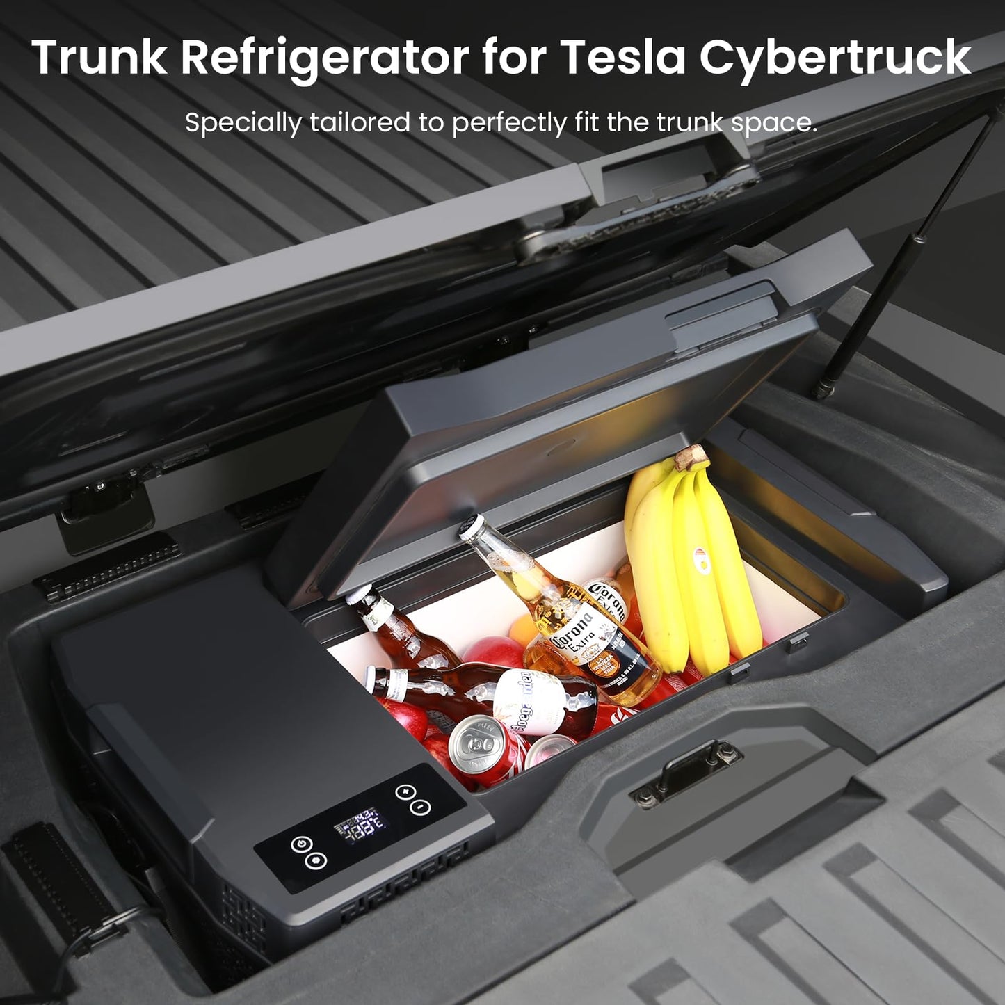 Car Refrigerator for Tesla Cybertruck, 25L Tesla Cybertruck Trunk Fridge with APP Control, Cybertruck Freezer Compressor Electric Cooler for Outdoor Camping Road Trip