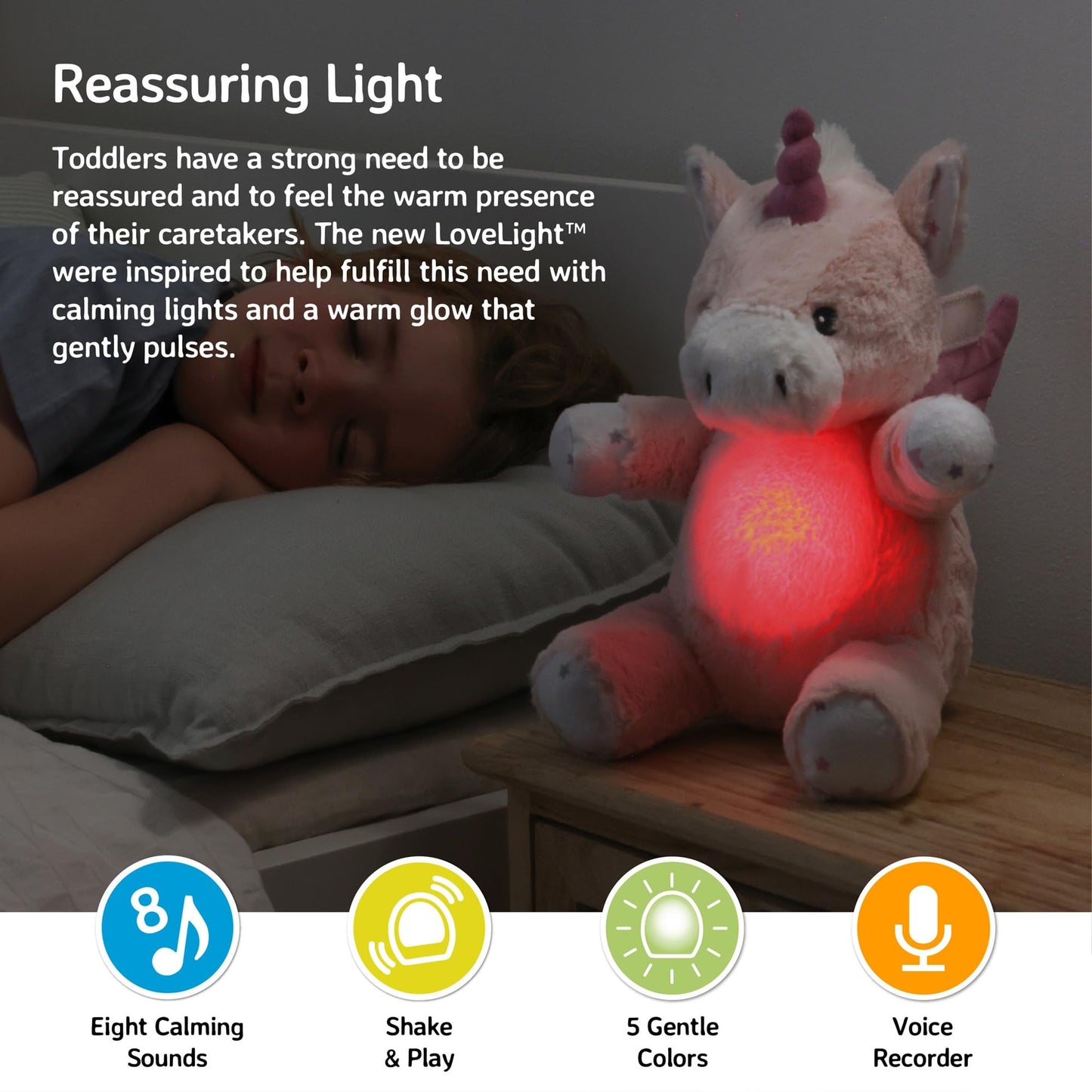 Cloud b Lily the Unicorn: Portable Baby Sound Machine & White Noise Soother. 8 Calming Lullabies & Nature Sounds. Travel-Ready Infant Sleep Aid & Nursery Registry Essential