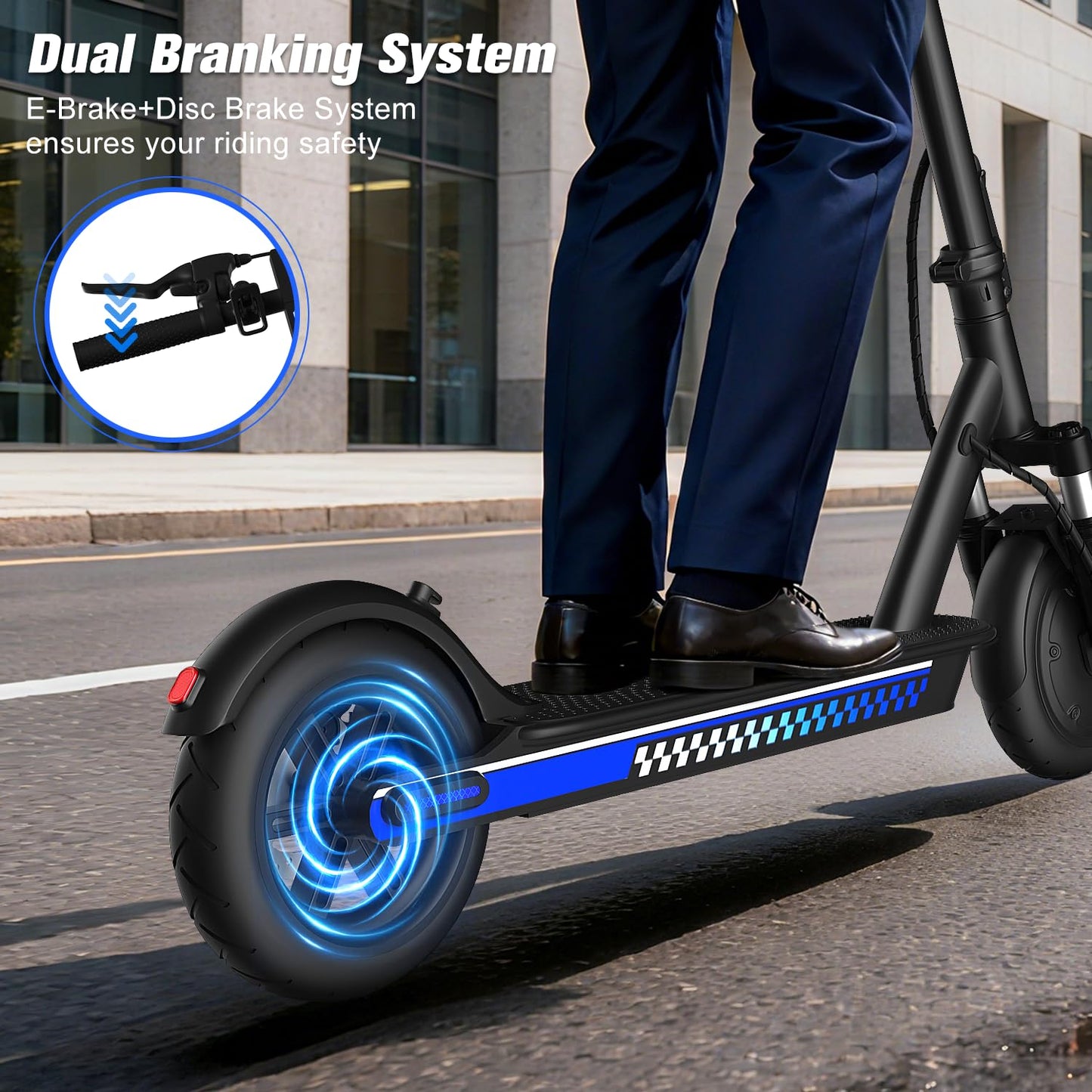 Electric Scooter Adult 350W/500W Motor, Top Speed 19/22 mph, Max 18/22 Miles Ranges, Foldable E Scooters for Adults with Cruise Control APP Control Double Braking for Commuting