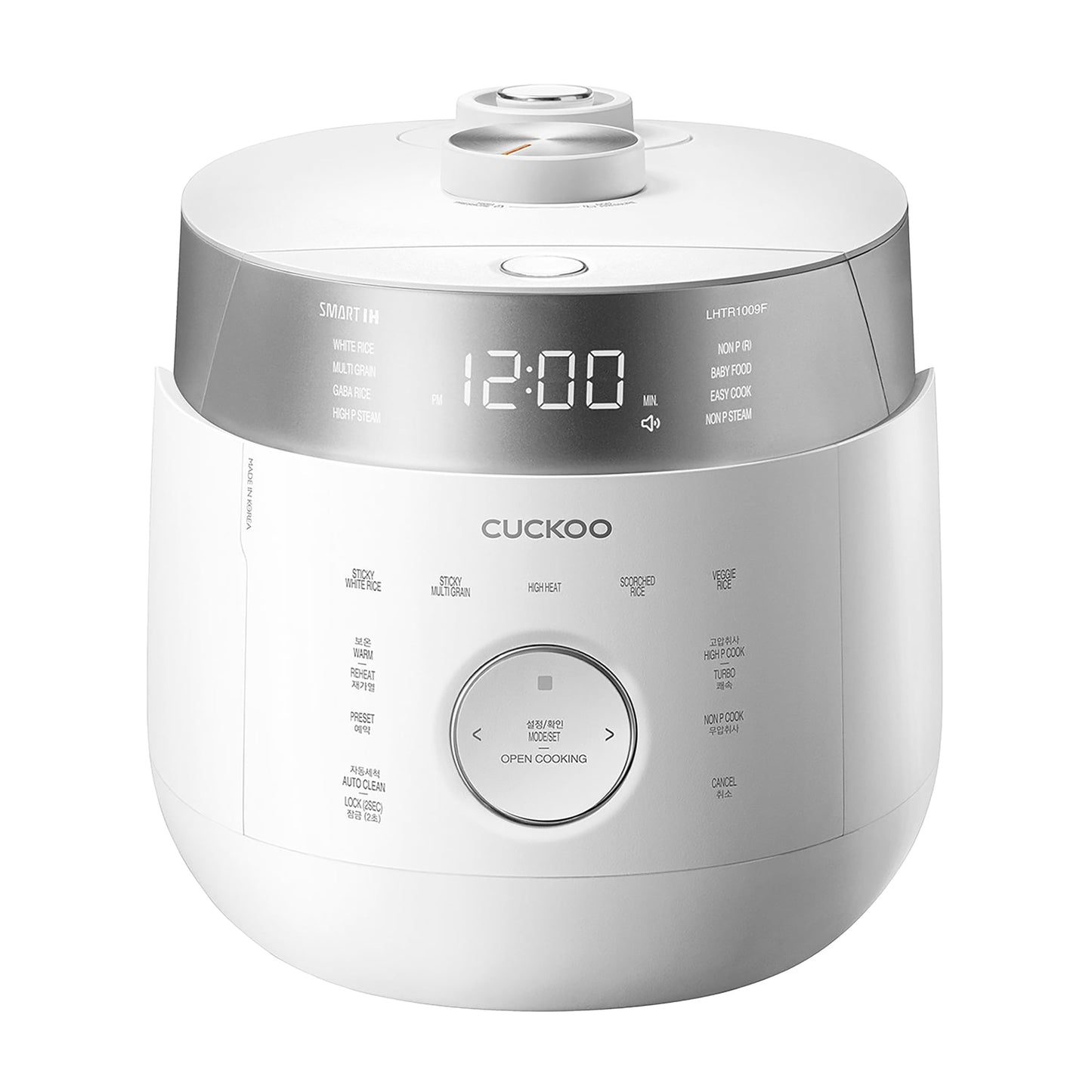CUCKOO Twin Pressure Rice Cooker 10-Cup Uncooked / 20-Cup Cooked with Induction Heating Technology, 20 Menu Modes with Voice Guide, Large Rice Maker Multi-Cooker & Pressure Cooker (CRP-LHTR1009FW)