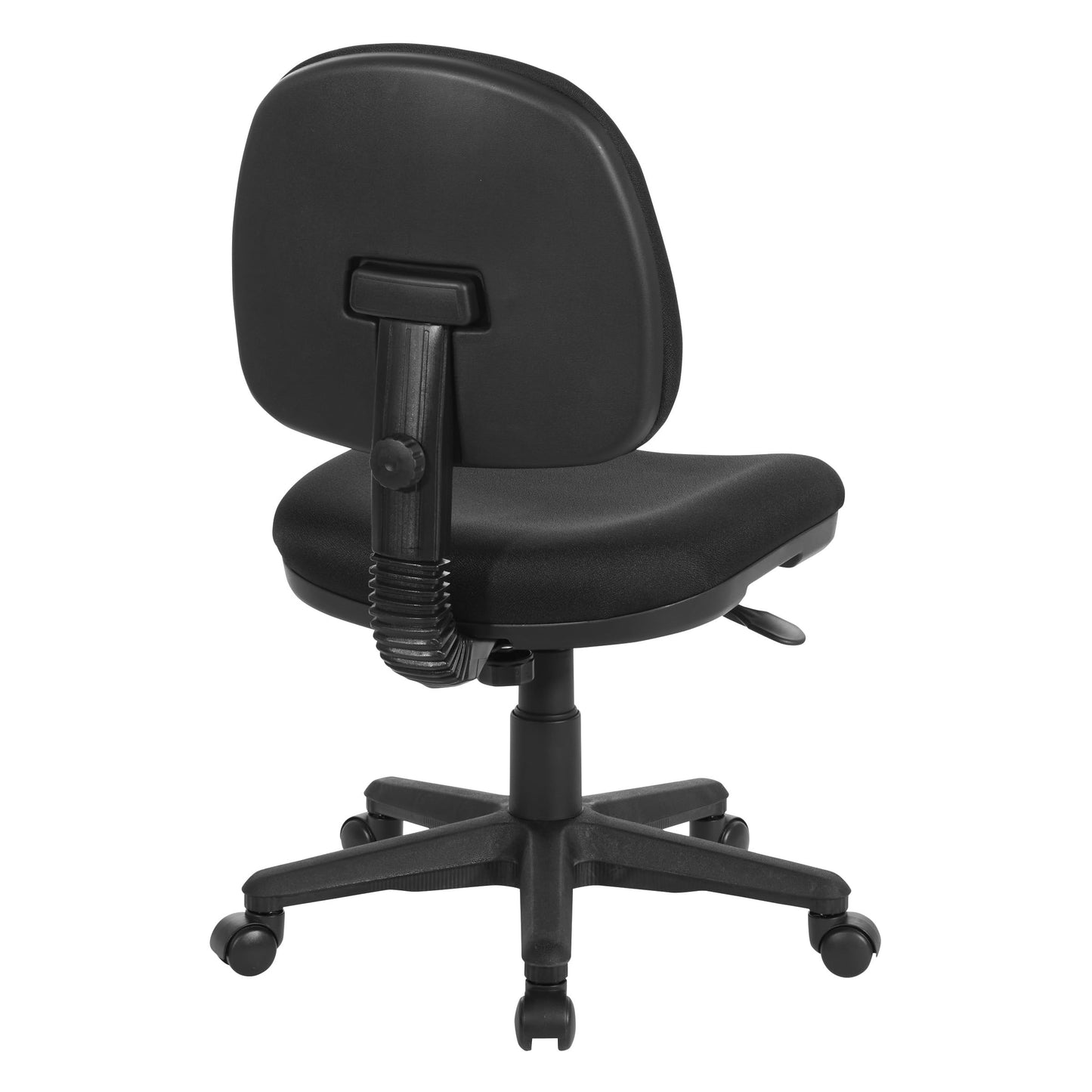 Office Star Pneumatic Sculptured Office Task Chair with Thick Padded Seat and Built-in Lumbar Support, Black