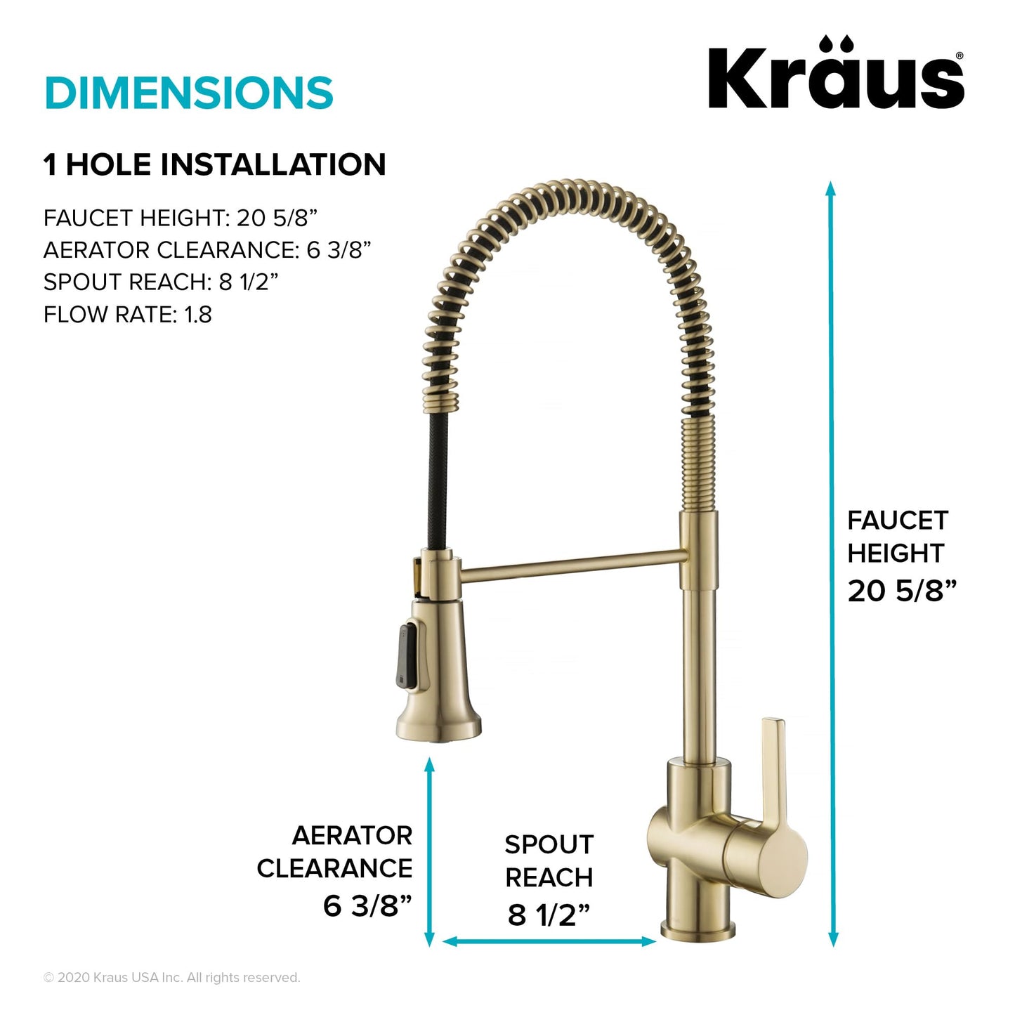 KRAUS Britt Commercial Style Kitchen Faucet in Spot Free Antique Champagne Bronze, KPF-1690SFACB