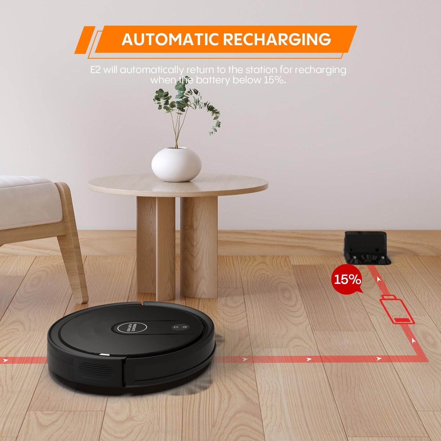 Robot Vacuum and Mop Combo, 3-in-1 Robot Vacuum Cleaner with 5000Pa, Smart Navigation Robotic Vacuums with Multi-Surface Cleaning, 2.87" Super Slim, Wi-Fi/App/Alexa, for Pet Hair Hard Floors Carpet