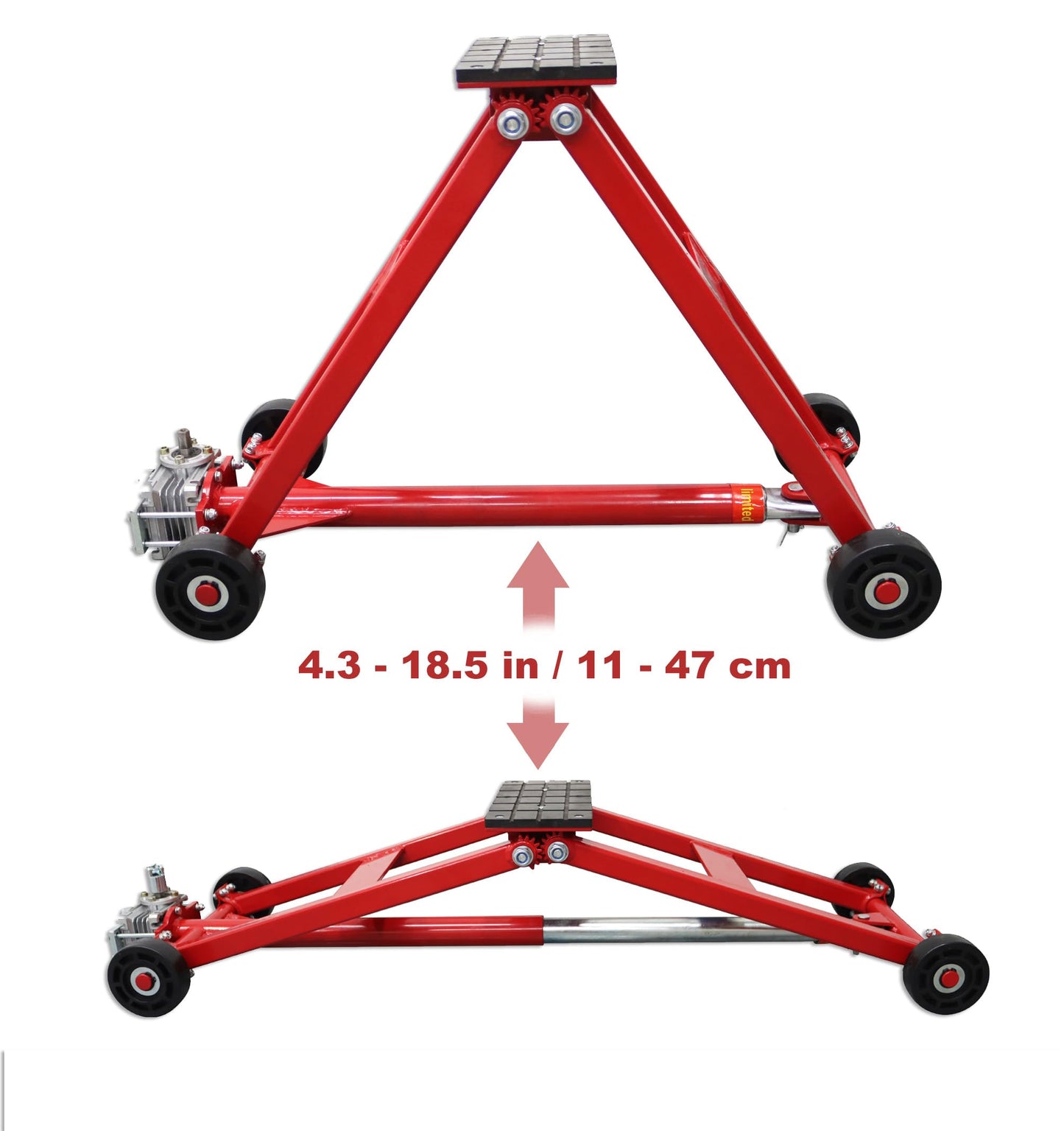 Heavy-Duty Scissor Jack Lift - 4409 lbs/2000kg Capacity, Adjustable Height (4.3"-18.5"), Portable Turbine Hoist Car Lift with 360° Joystick & Rubber Casters