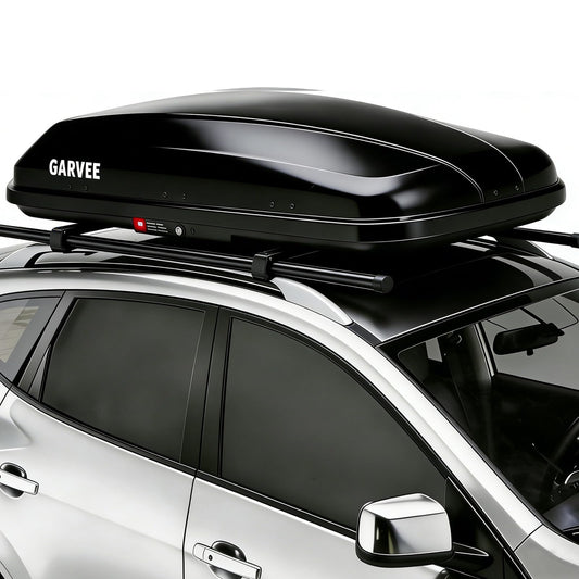 62 Inch Rooftop Cargo Box Carrier, 14 Cubic Ft. Hard Shell Roof Rack Cargo Carrier with Security Keys, 165 Lbs Capacity Waterproof Rooftop Storage Box, Dual Side Opening