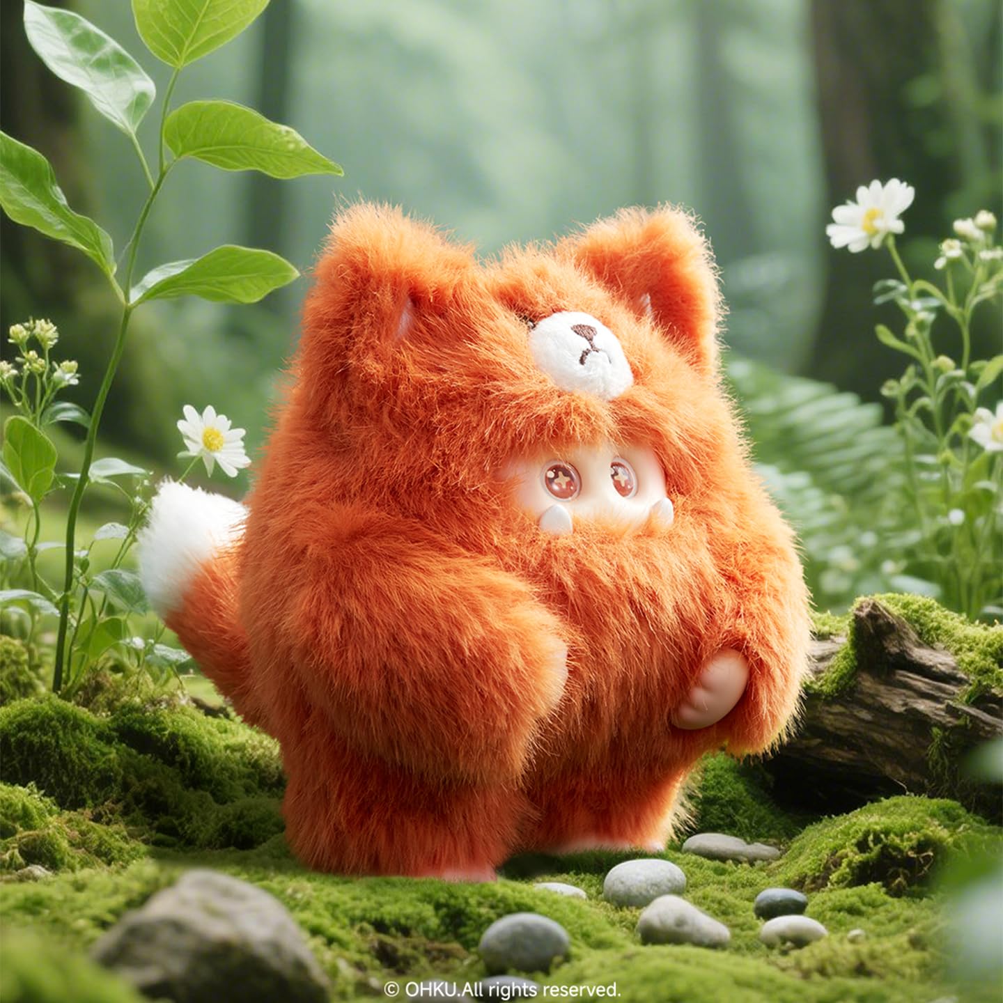 OHKU Giggle Monster Furry Forest Series Vinyl Plush Blind Box Random Design Action Figures Collectible Toys Home Decorations Holiday Birthday Gifts (Single)