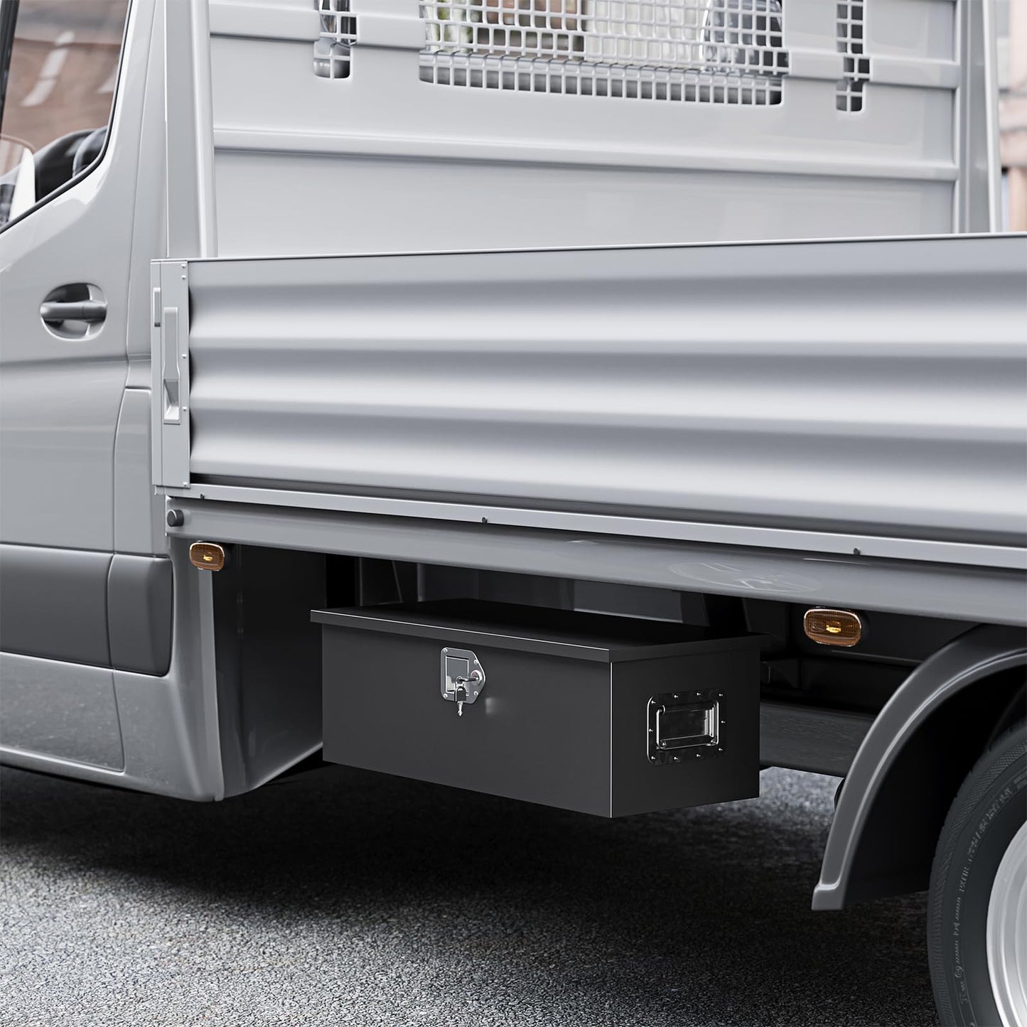 Yizosh 30 Inch Steel Heavy Duty Truck Bed Tool Box, Trailer Tongue Tool Box with Lock and Keys, Tool Box for Storage, Utility Trailer Tool Box for Truck, Pickup, RV, Trailer