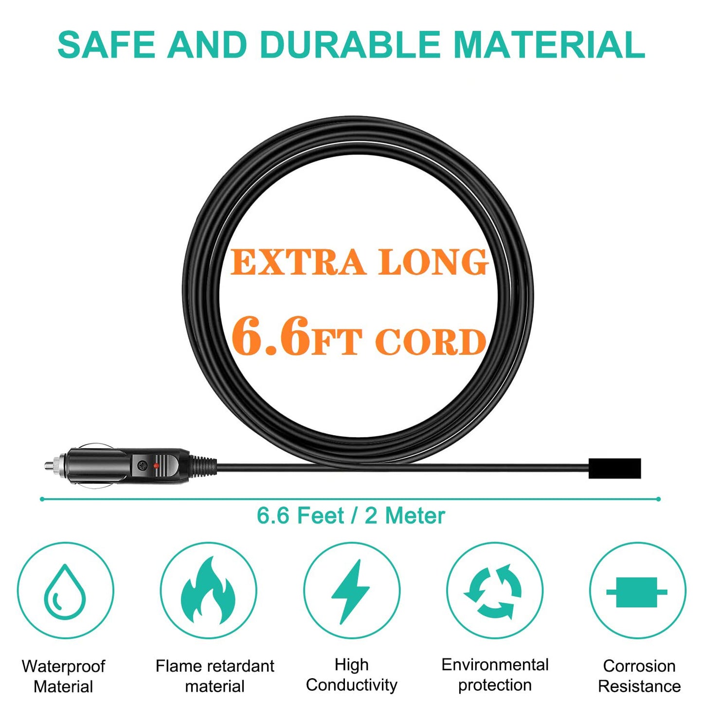GRNPOWCN 12V/24V Car Charger Cable for BLUETTI AC2A AC70 AC50B EB55 Elite 200 100 V2 Portable Power Station and More XT60 Connector Solar Generator DC Power Adapter Cord Car Charging Cable Plug
