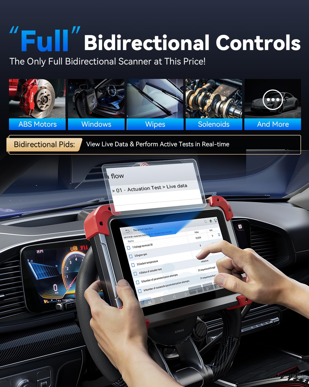 XTOOL D7 Bidirectional OBD2 Scanner: 2026 Scan Tool with 64GB Latest Ver., Ai-Assisted, 36+ Resets, Full System Auto Scanner Diagnostic Tool, Injector Test, Crank Sensor Relearn, FCA, CANFD & DoIP