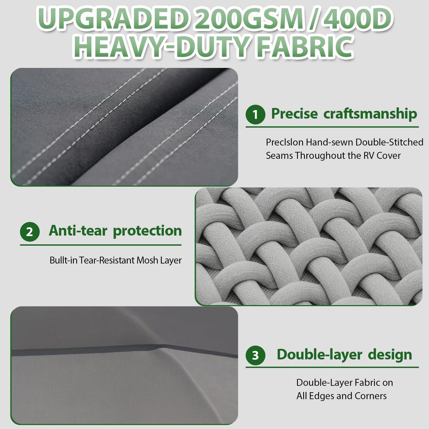 RV Cover, Camper Cover 24-27ft Vehicles, Motorhome and Travel Trailer Protection with Roof Cover, Heavy-Duty 8-Layer Waterproof Rip Resistant Anti-UV