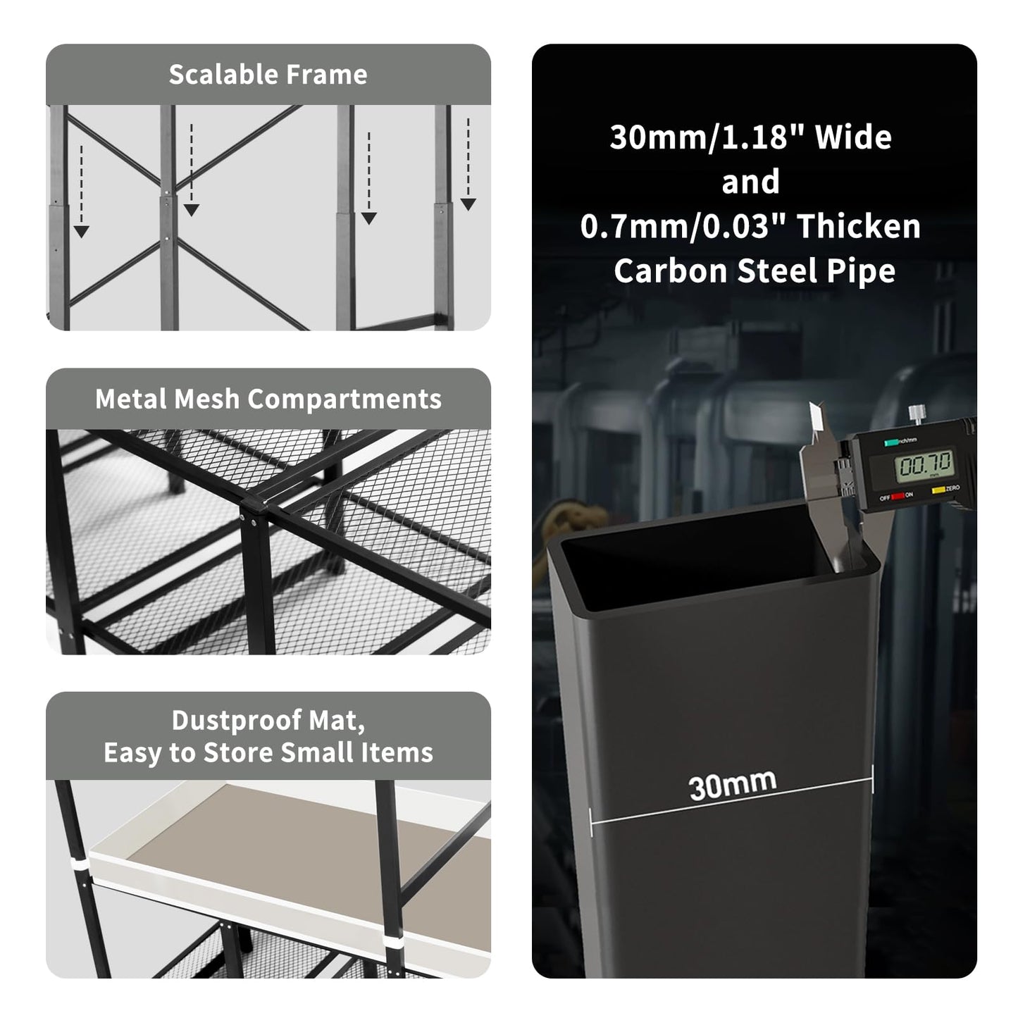 Portable Closet Rack Heavy-Duty Foldable Garment Racks with Cover 1200lbs Enclosed Wardrobe Closet with Independent Area for Hanging Clothes Storaging of Bedding (66in*20in*67in)