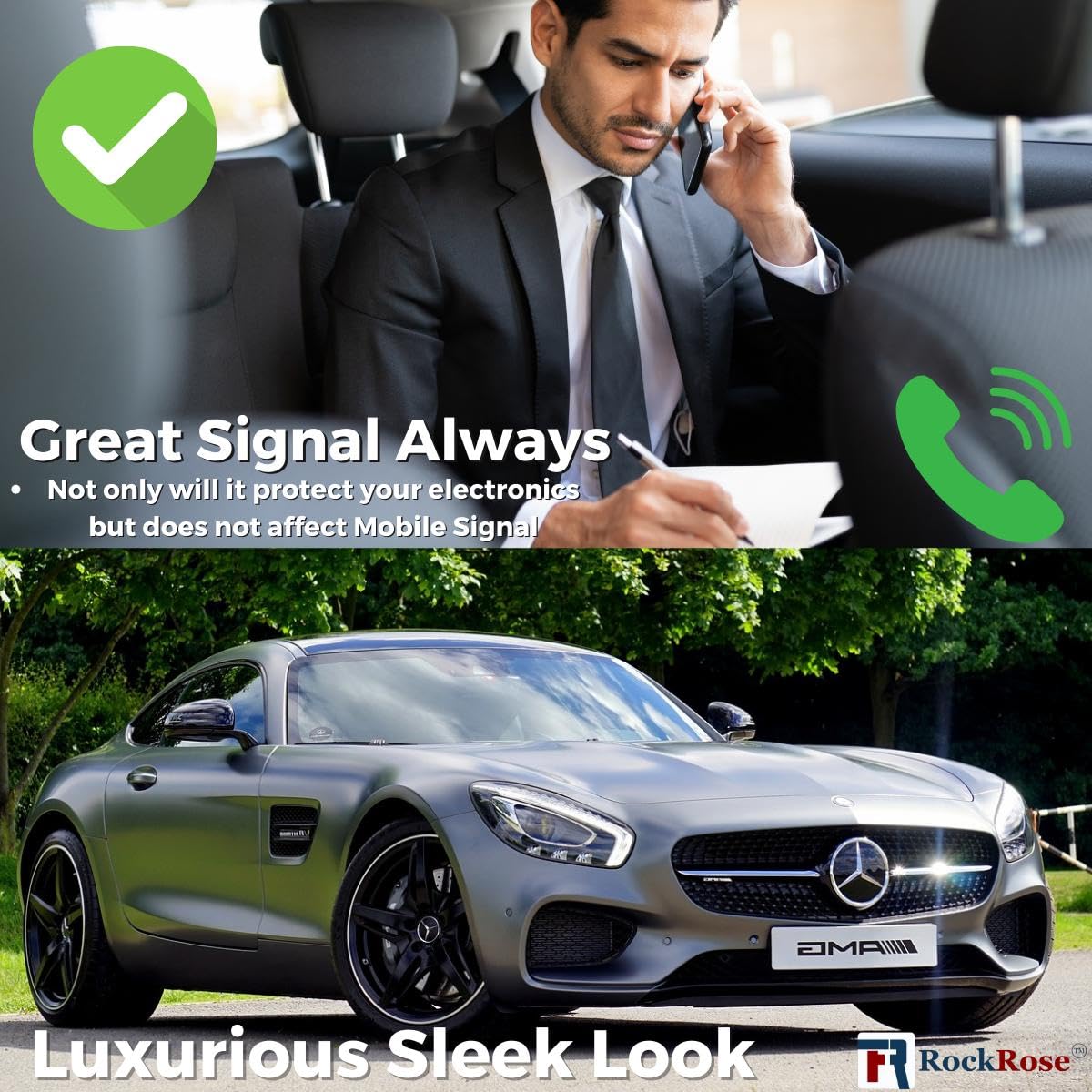 RockRose 20% Air Nano Ceramic Car Window Tint 40 in x 100FT 2PLY Charcoal Privacy Film Heat, UV 99%, and IRR 93% to 95% for Auto or Home Adhesive Film Easy Shrink, Plotter Friendly