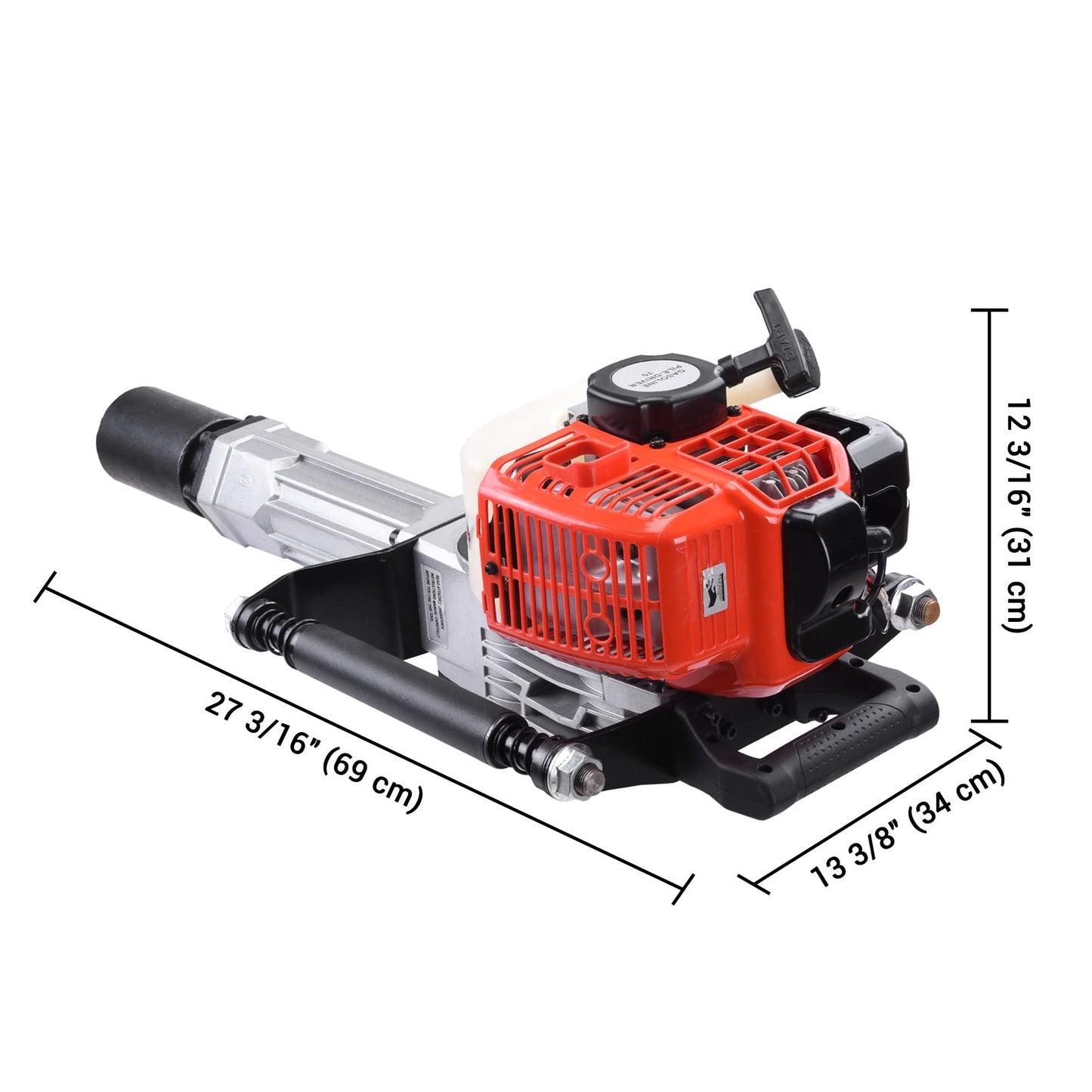Yescom 1300W 2 Stroke Jack Hammer T Post Driver 51.7CC Gas Powered Portable Fence Pile Concrete Breaker