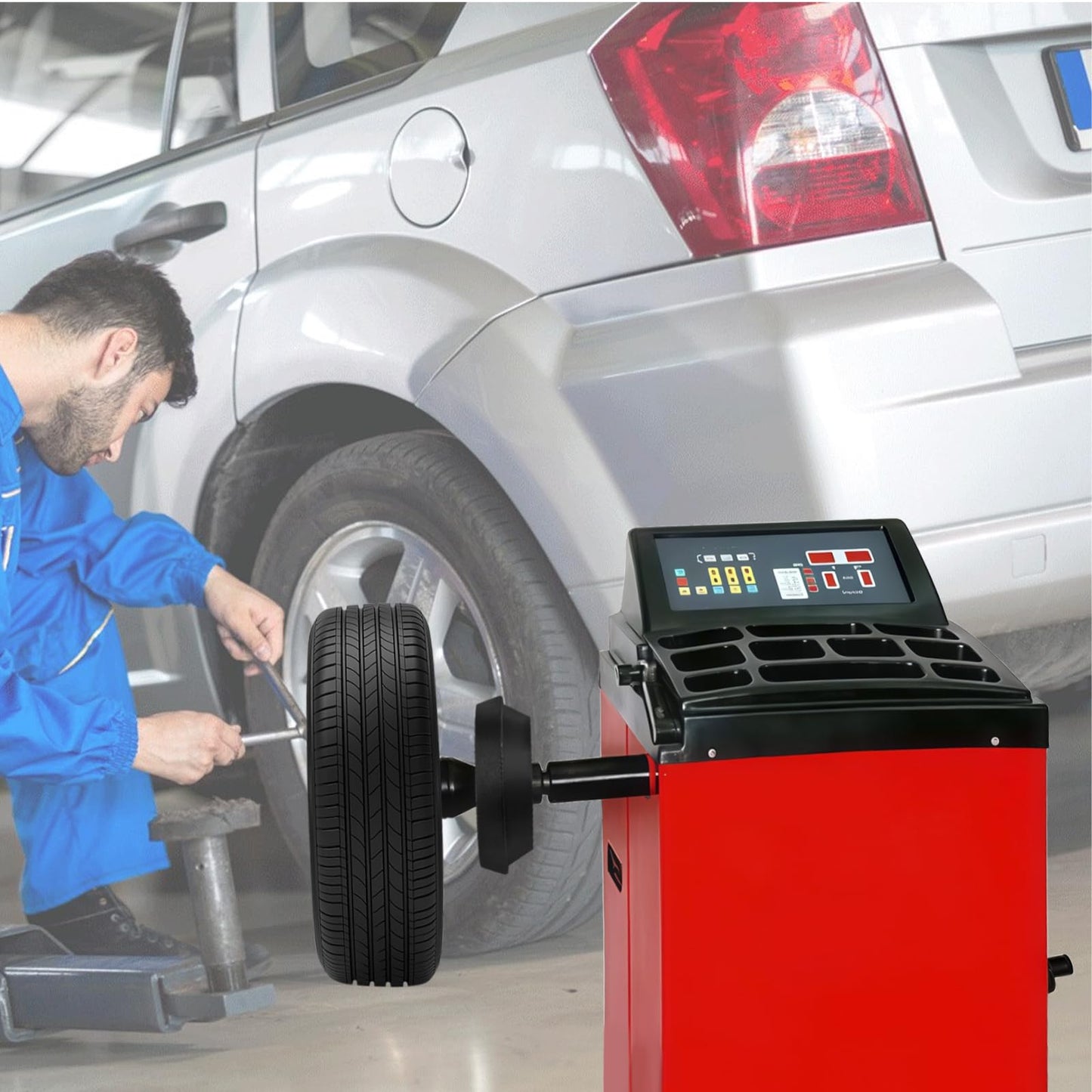 40mm Wheel Balancer Cone Universal Hub Centric Adapter Cone for Tire Balancing Machines, 4.72"- 6.77" Dual Sided Collet Centering Cone Compatible with Light Truck Cars Caravans SUVs, with 188mm Spacer