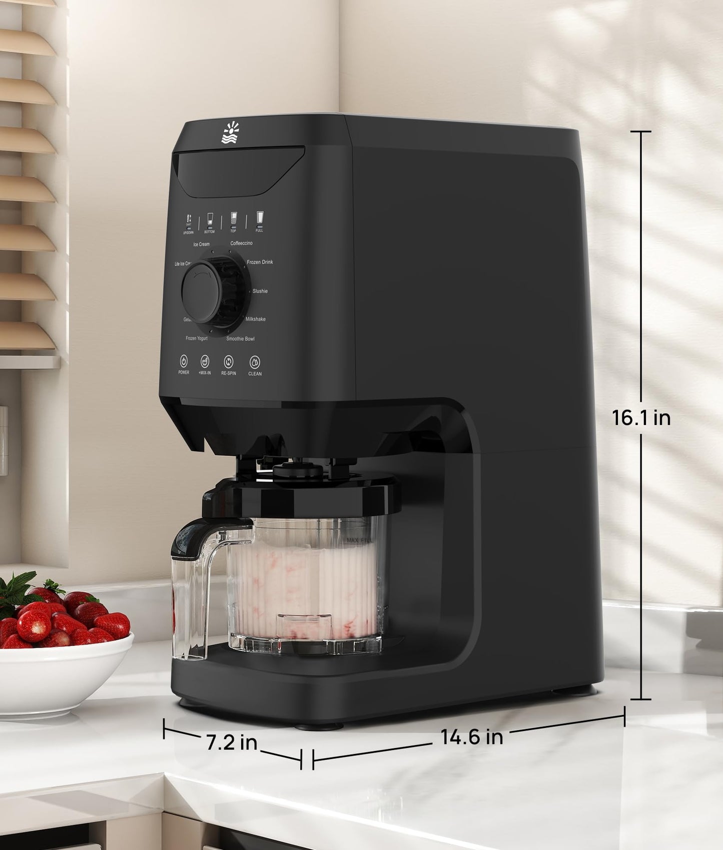 Rellytech Homemade Ice Cream Maker Machine - 12-in-1 Ice Cream Maker with 2 Pint Containers & Lids, Gelato, Sorbet and Frozen Yogurt Maker, Self-Cleaning, Pre-freeze for 24 Hours,Valentine’s Day Gift