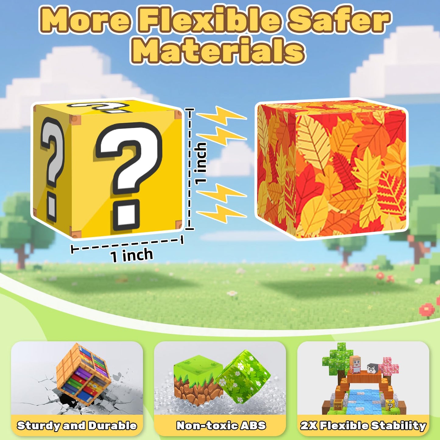 LionFuny Magnetic Blocks, 300Pcs Magnetic Building Blocks Sets, STEM Montessori Stacking Sensory Education Magnet Toys for Kids Toddlers Boys Girls Ages 3 4 5 6 7 8-12 Birthday Gifts, 1" Large Size