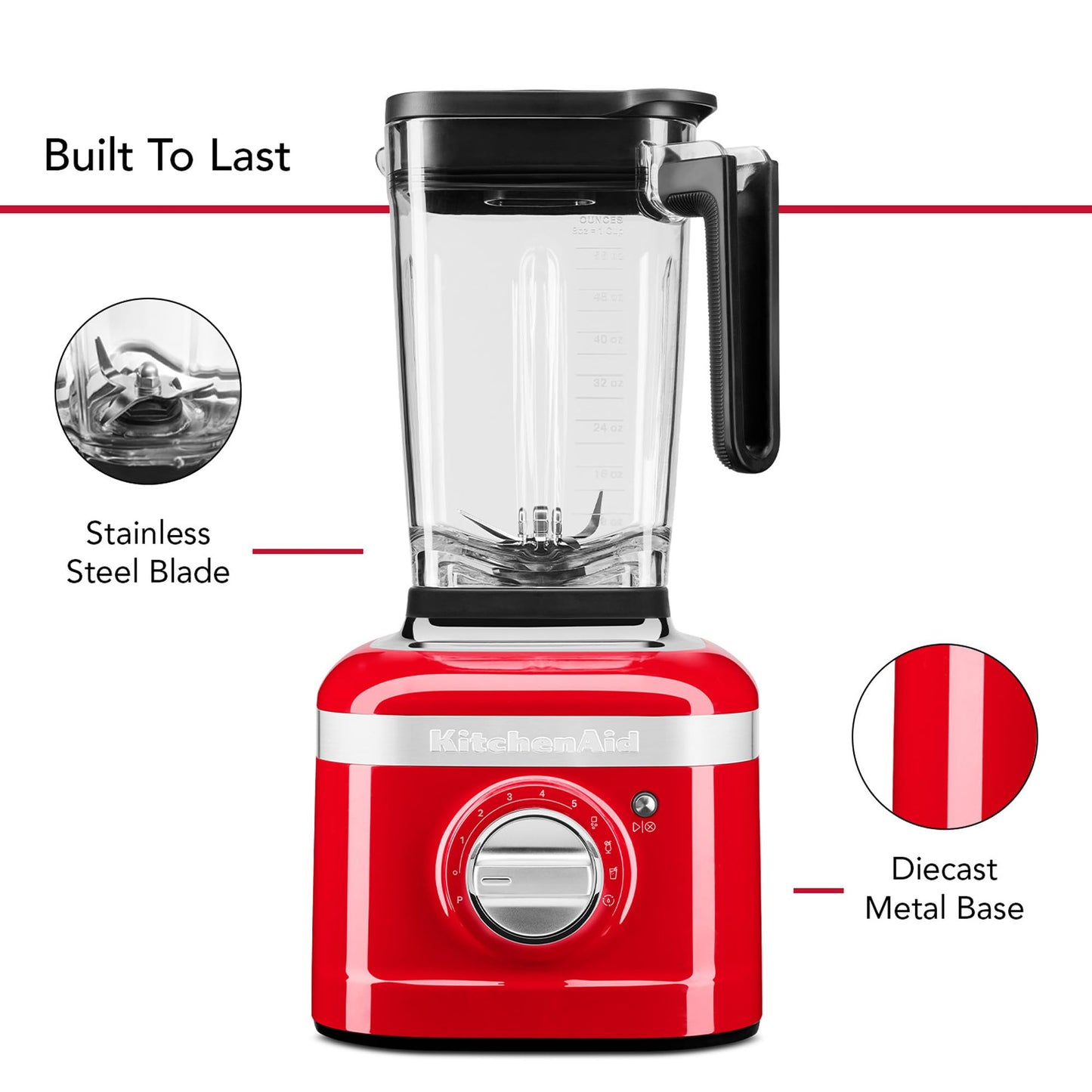 KitchenAid K400 Variable Speed Blender with Tamper - KSB4028 - Passion Red